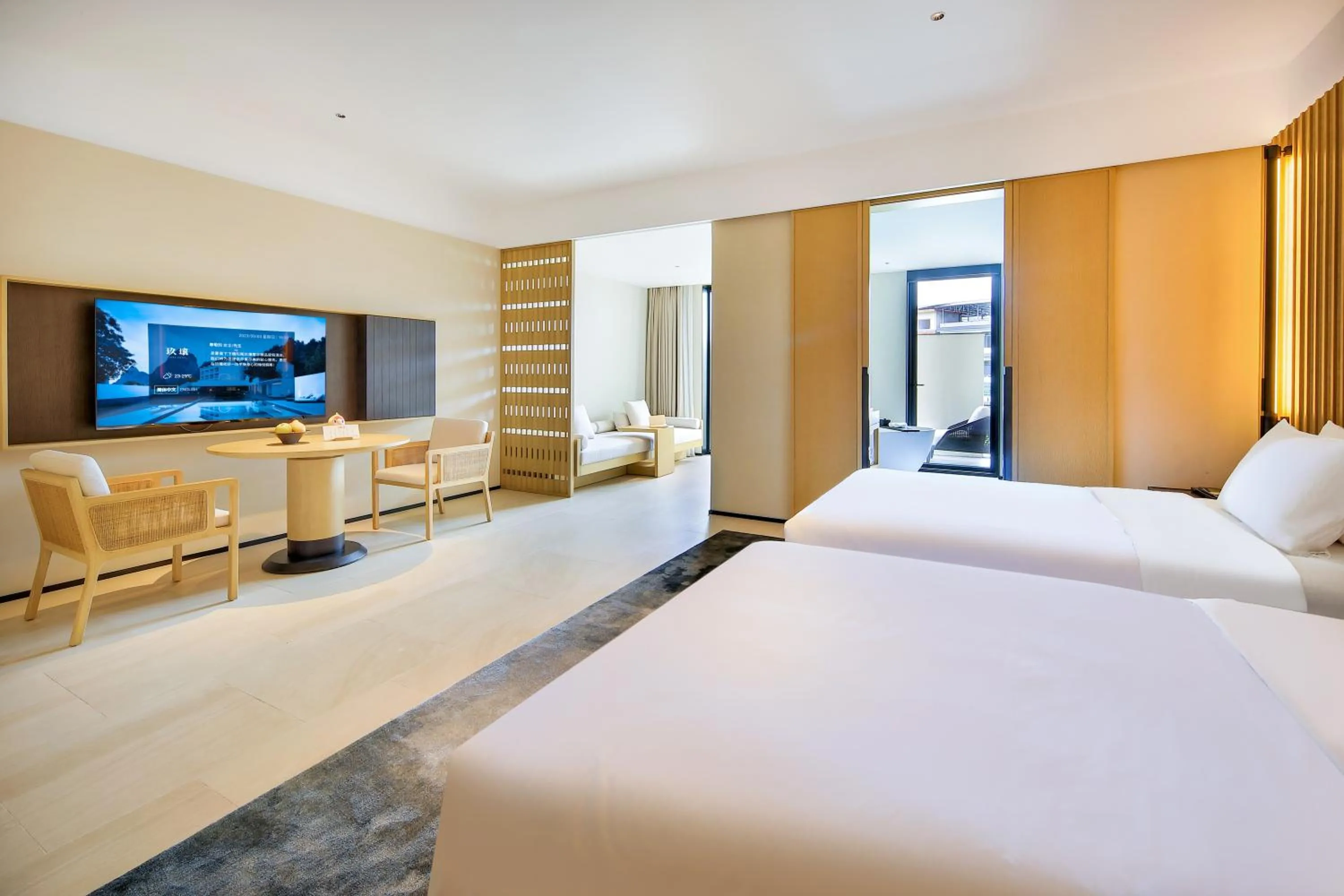 Photo of the whole room, Bed in Guilin Yangshuo Jora Hotel