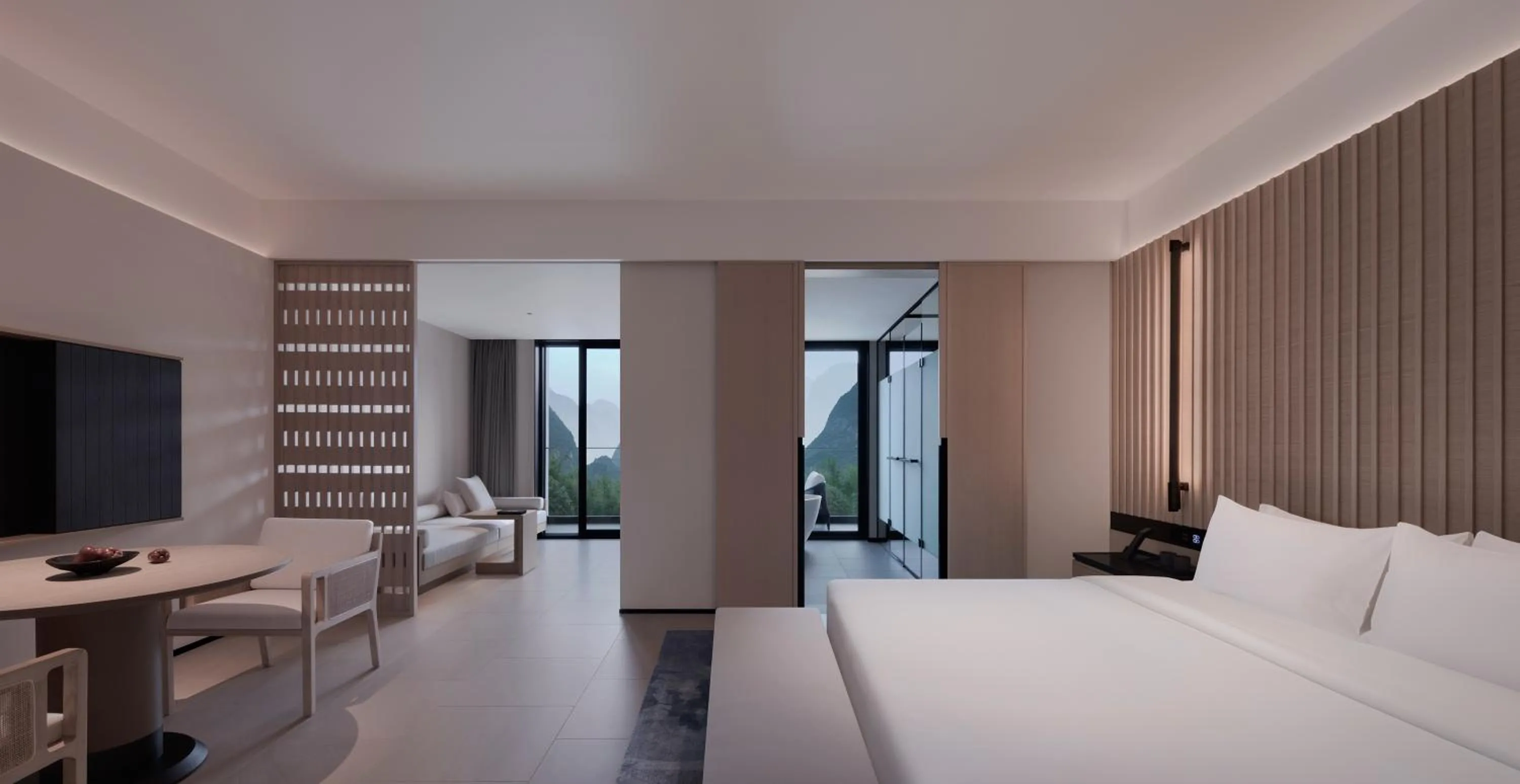Photo of the whole room, Bed in Guilin Yangshuo Jora Hotel