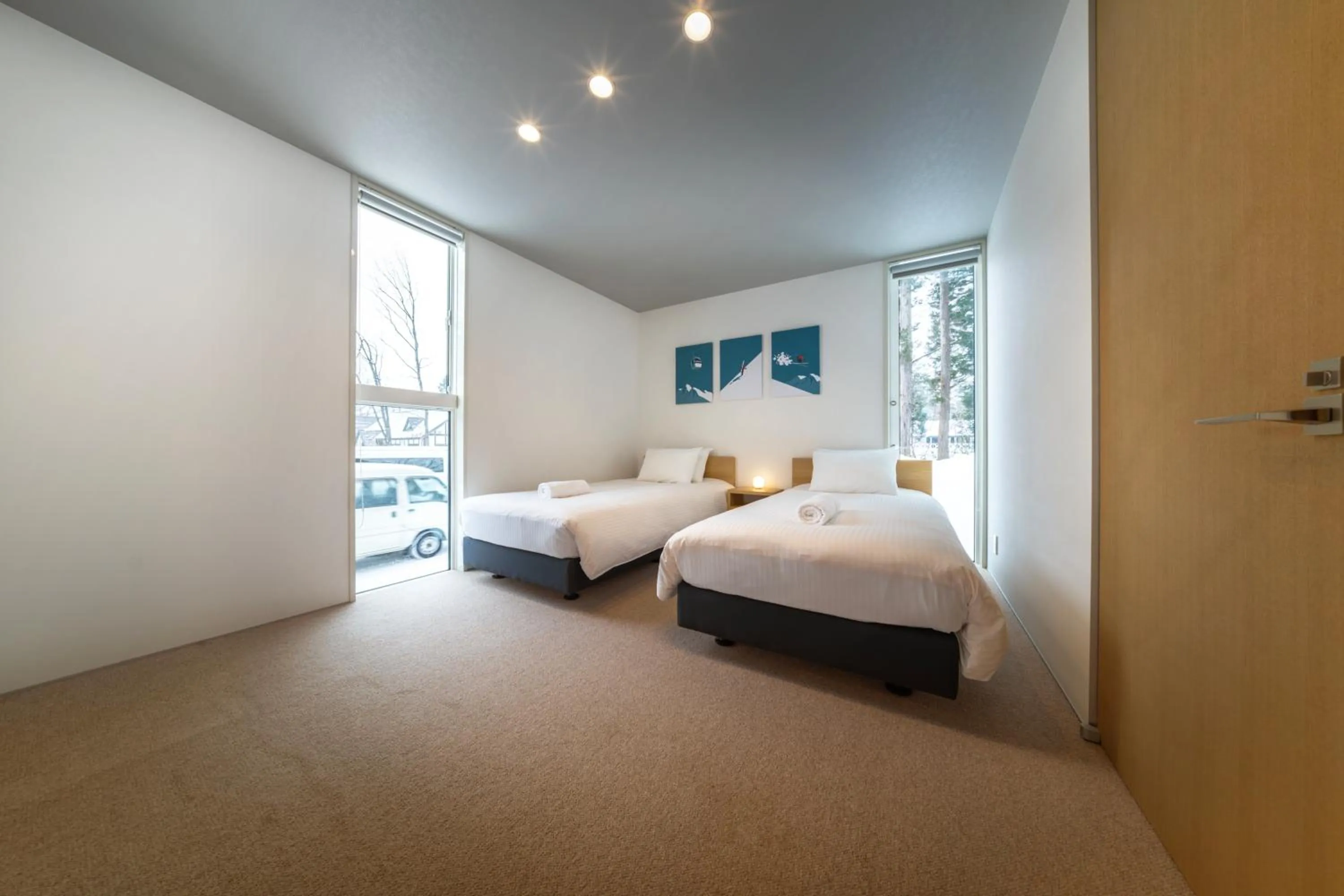 Bed in Blue River Chalets by The Hakuba Collection