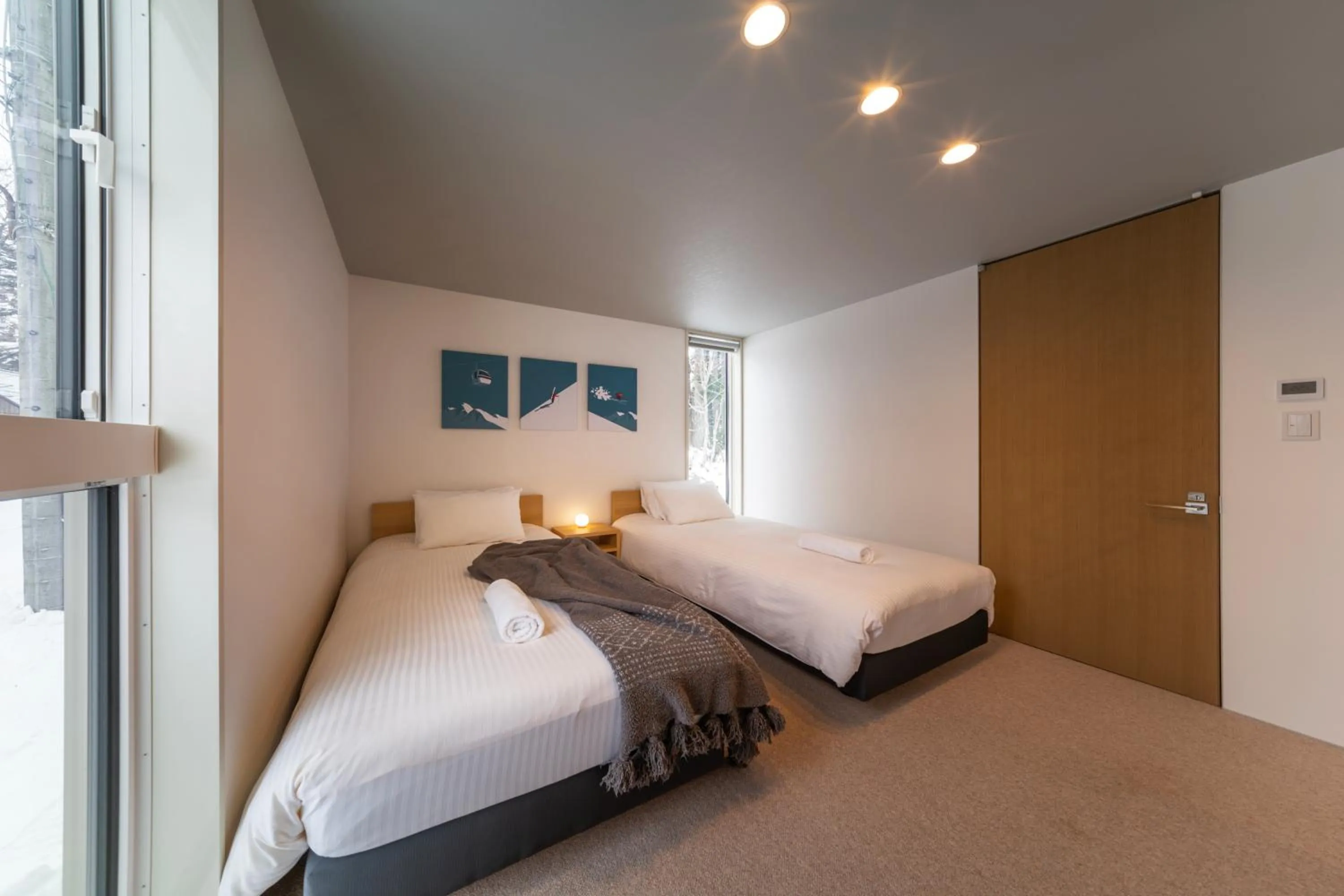 Bed in Blue River Chalets by The Hakuba Collection