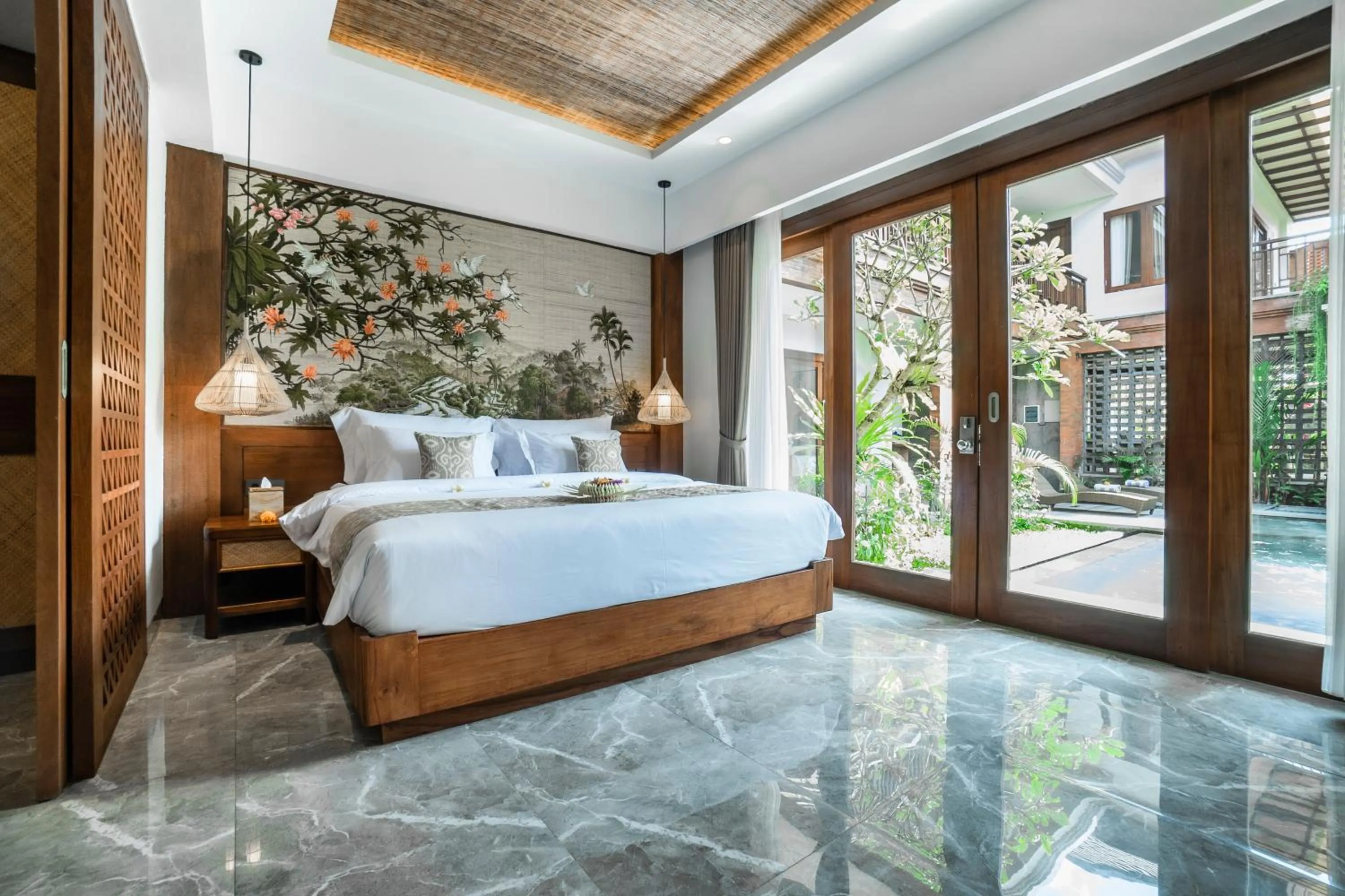 Bed in Uma Shanti Villa by Mahaputra