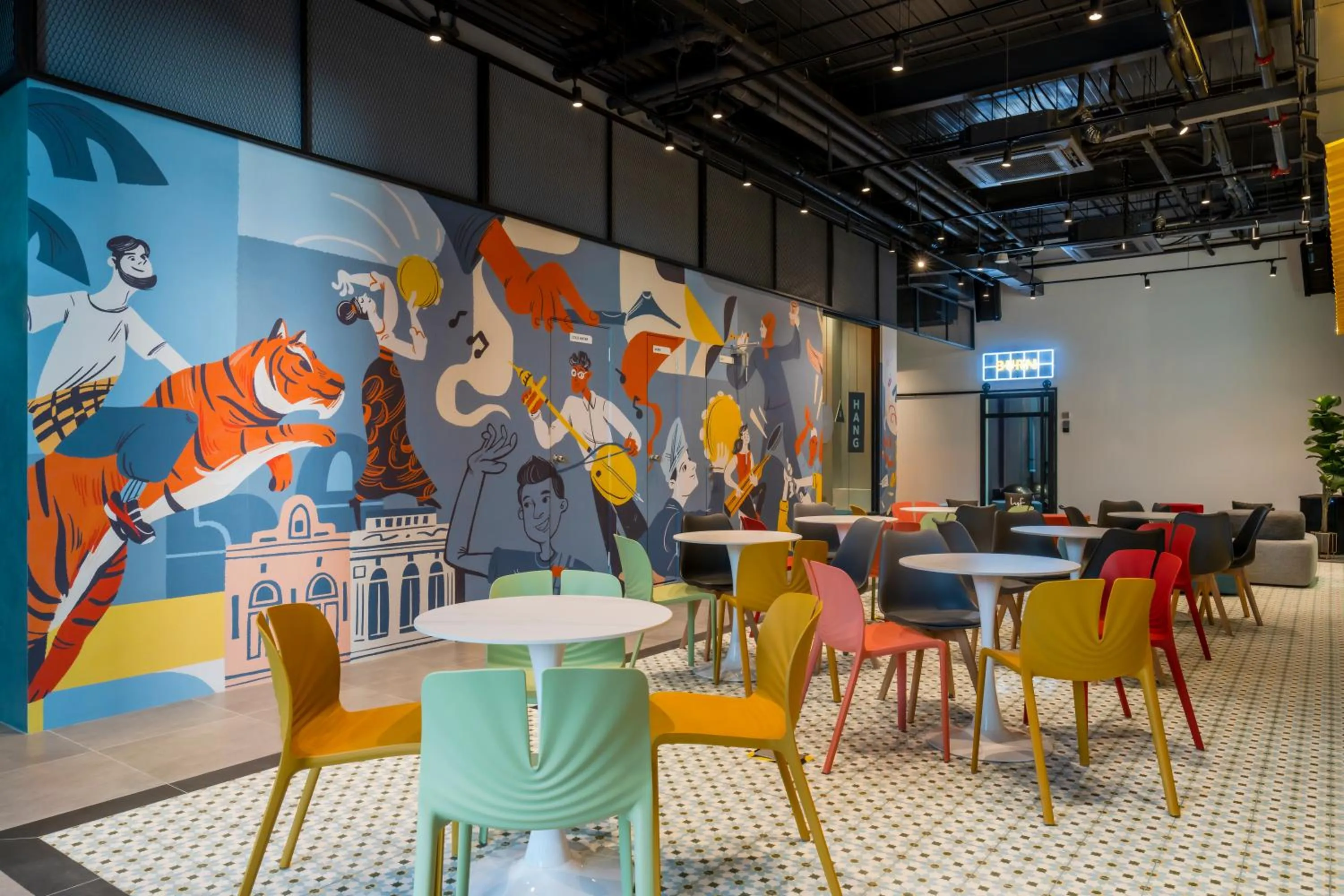 Communal lounge/ TV room in lyf Chinatown Kuala Lumpur