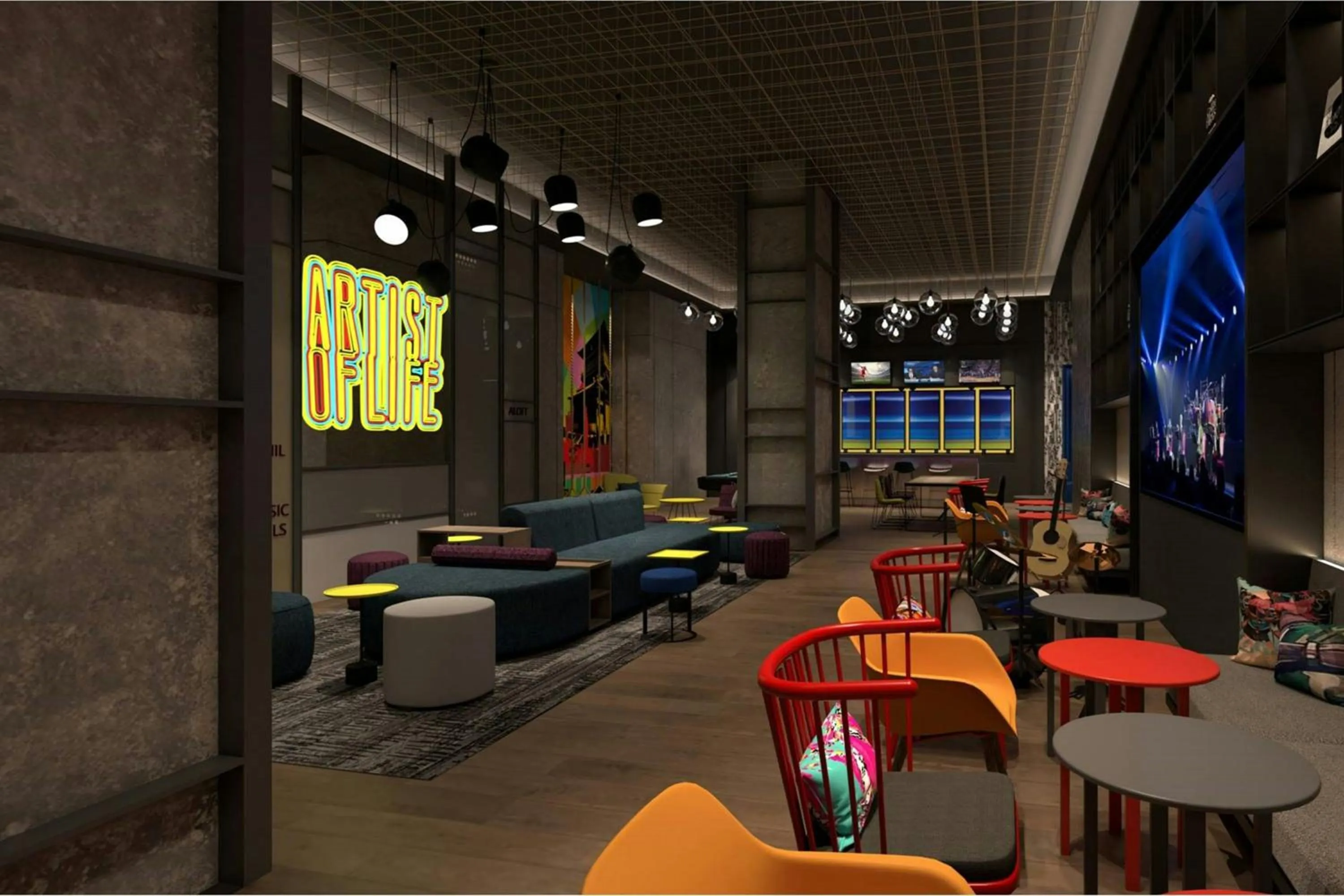 Lounge or bar in Aloft Shijiazhuang