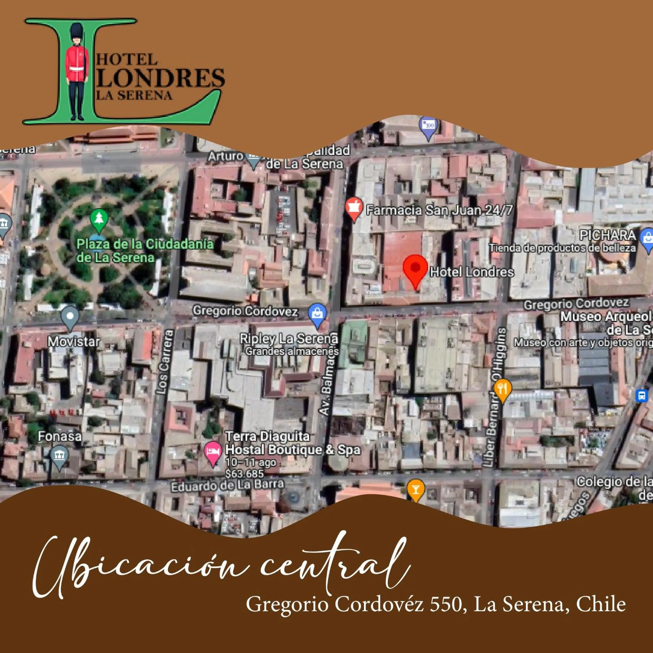 Location in Hotel Londres La Serena