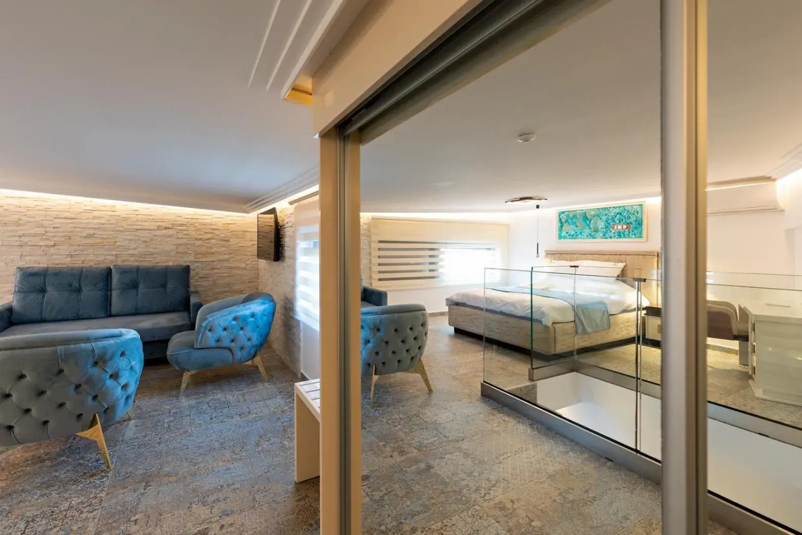 Living room, Bed in Lazar Lux Suites - Ammoudara Living room, Bed in Lazar Lux Suites - Ammoudara