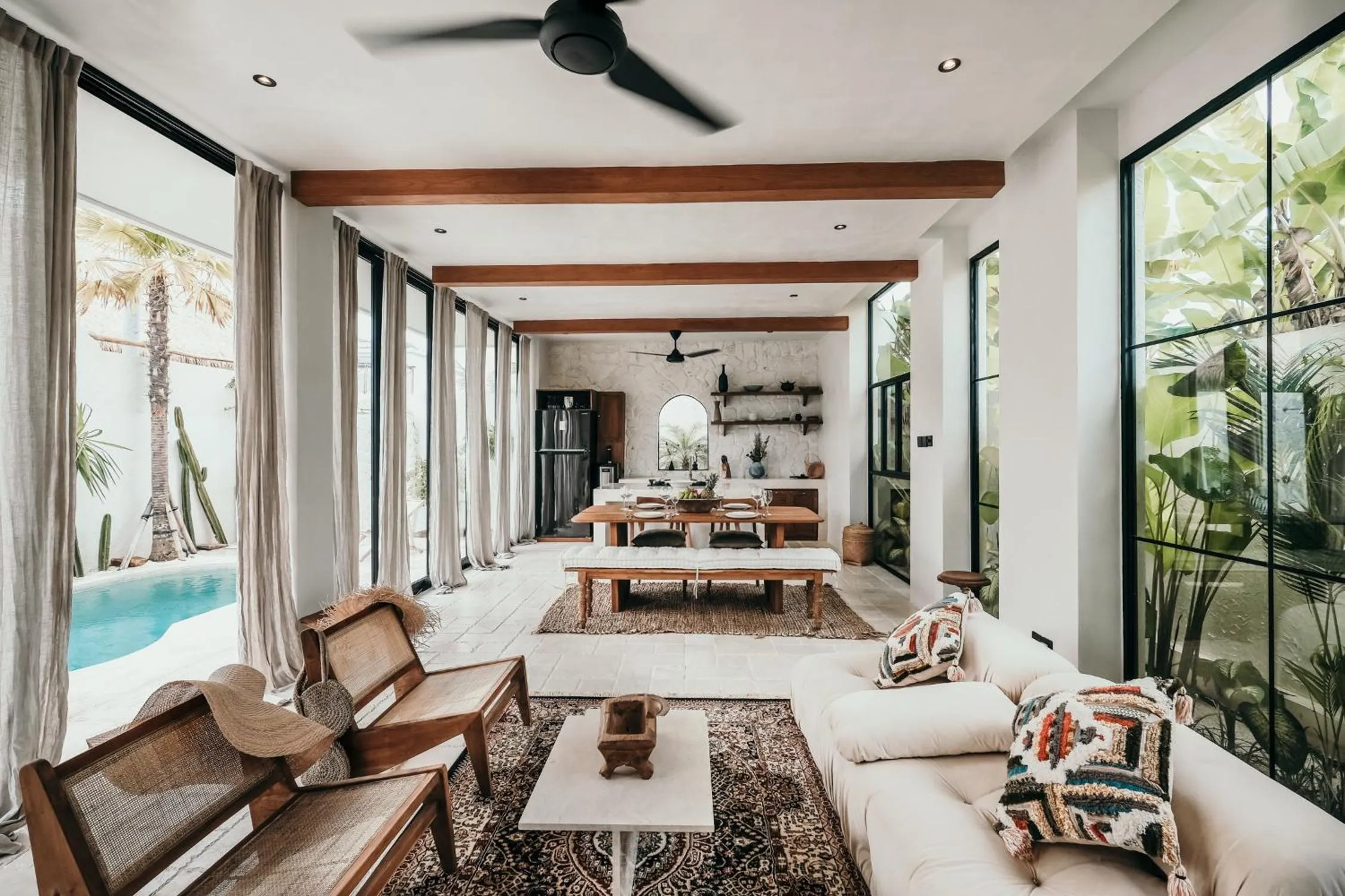 Living room, Bed in Villa A Canggu