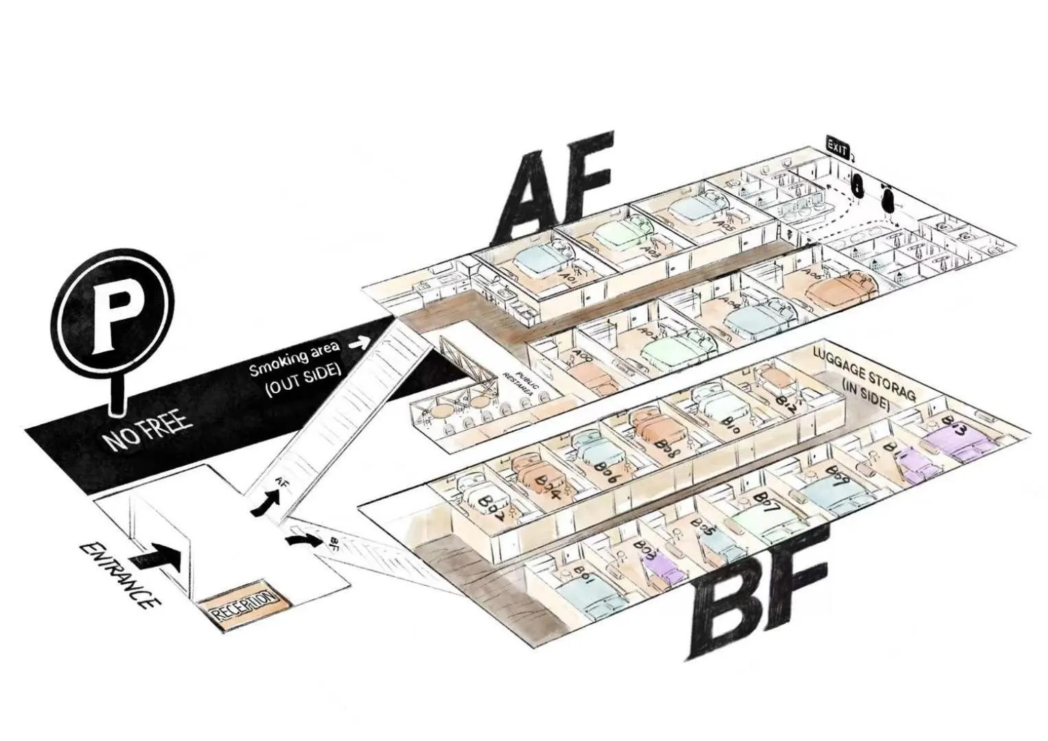 Floor plan in E JOY INN-West Shinjuku Branch