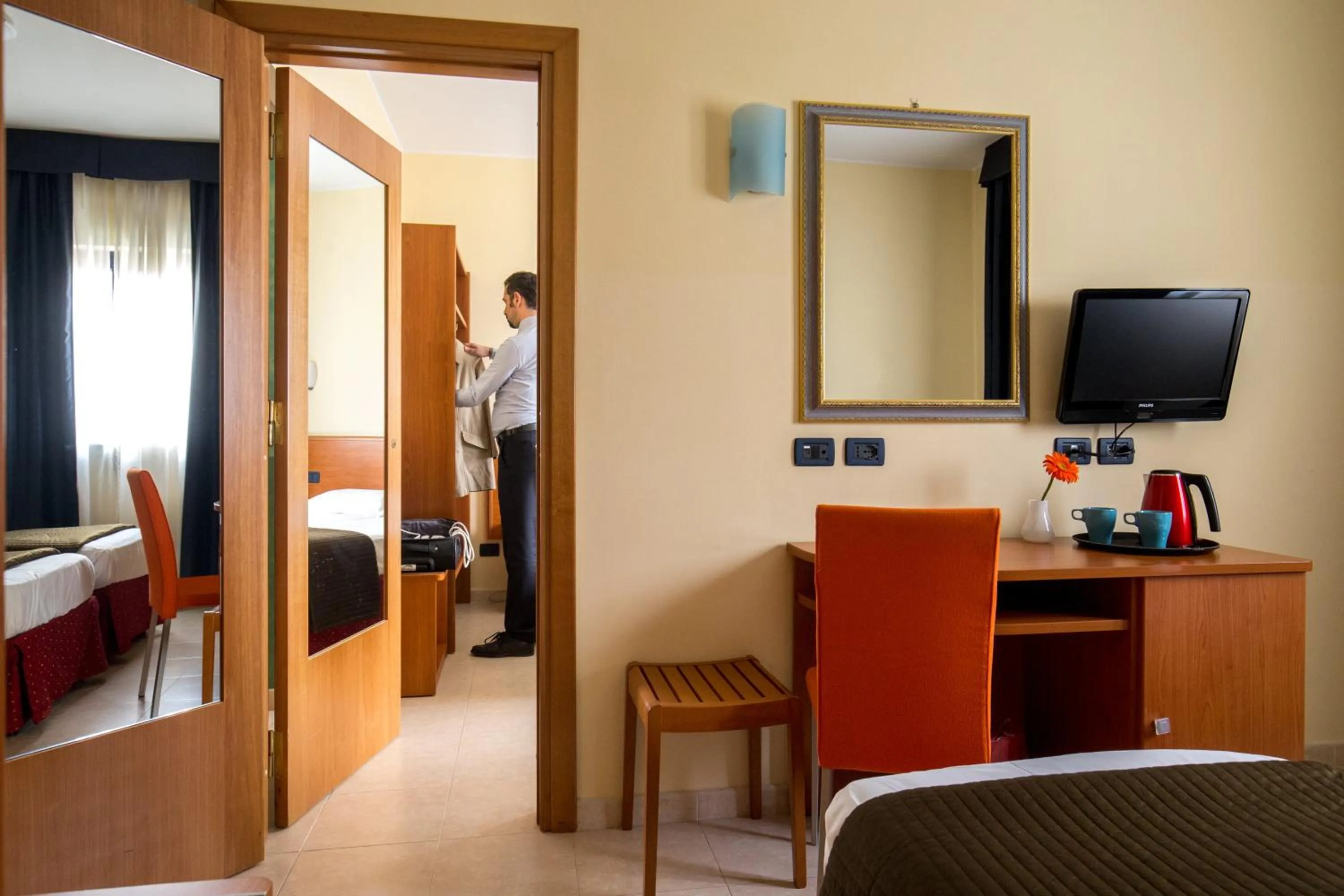 Bathroom, Bed in Best Western Blu Hotel Roma