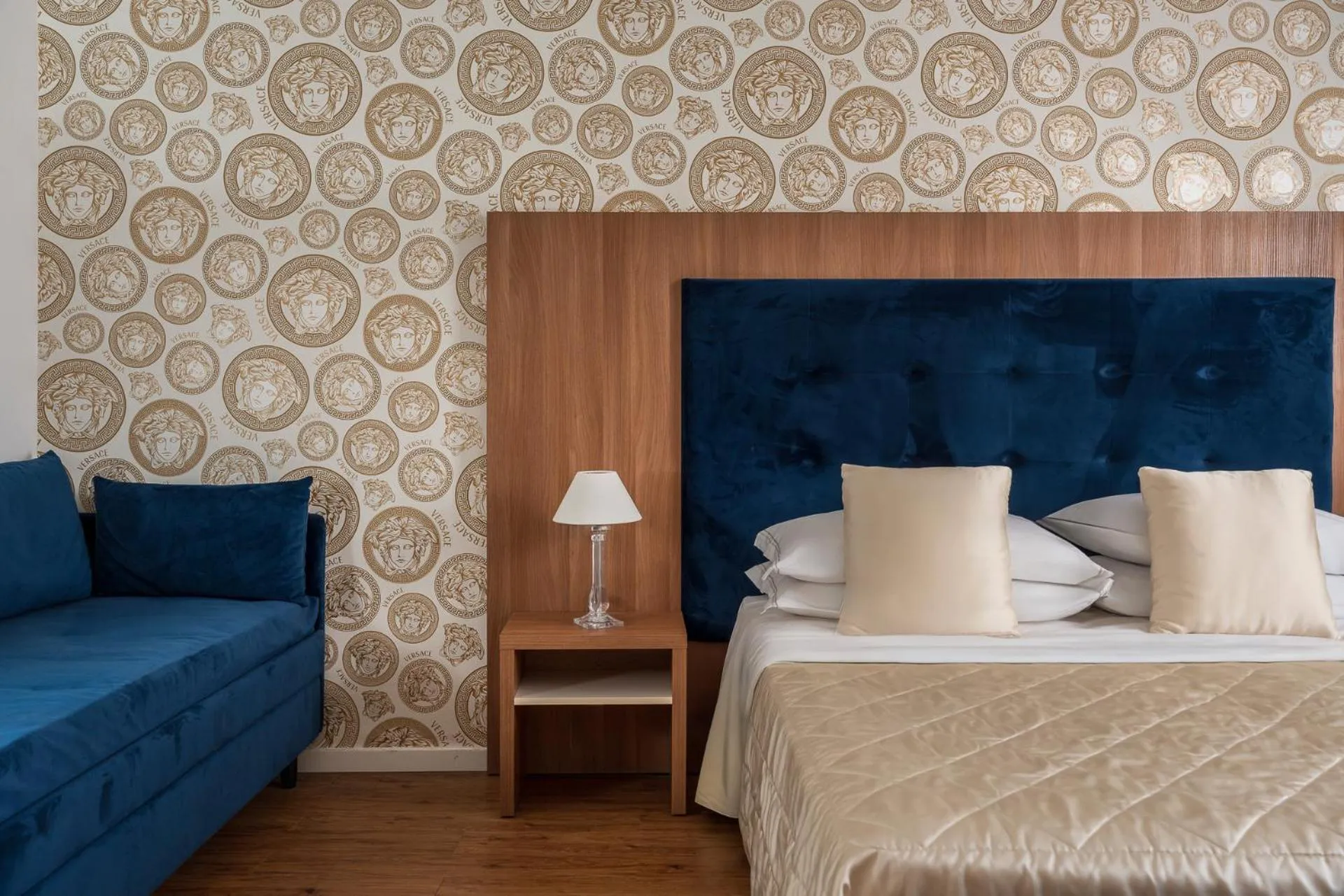 Decorative detail, Bed in Albergo Rossini 1936 - Small & Charming