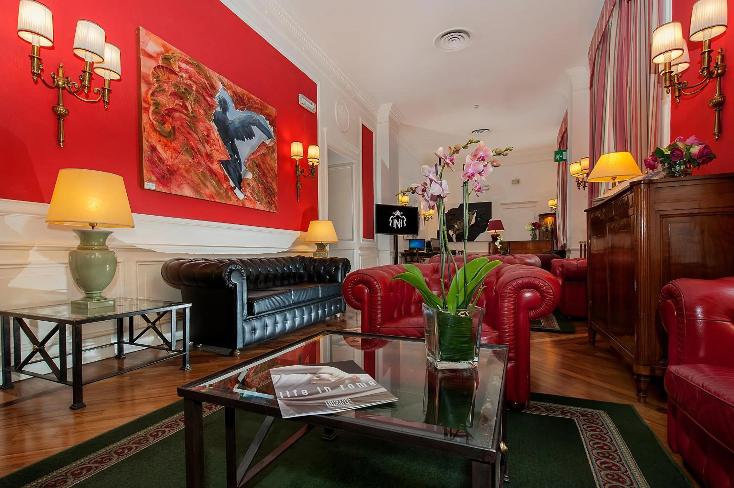 Communal lounge/ TV room in Hotel Nord Nuova Roma