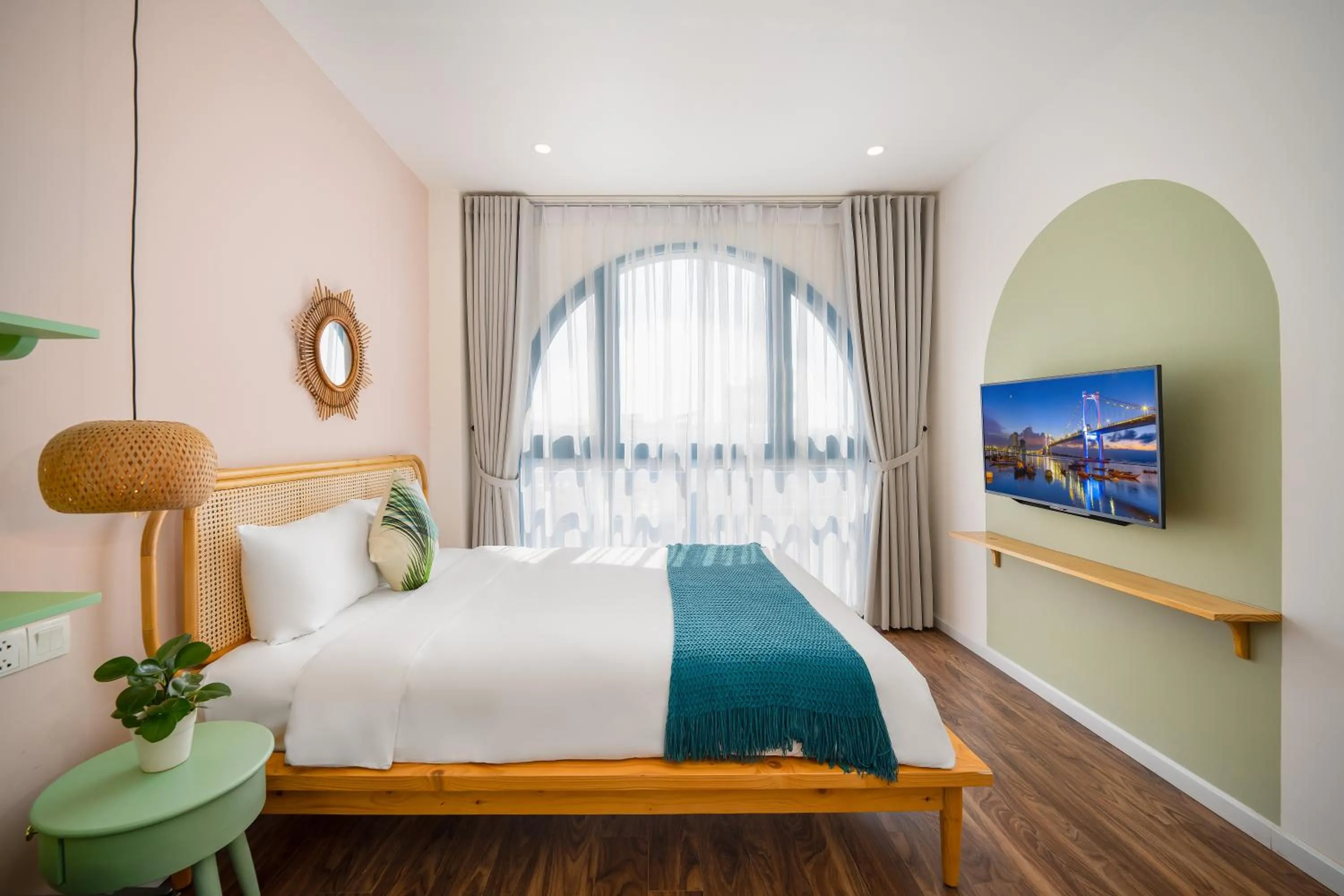 Bed in Santori Hotel And Spa