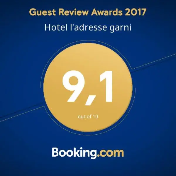 Certificate/Award in Hotel l'adresse garni