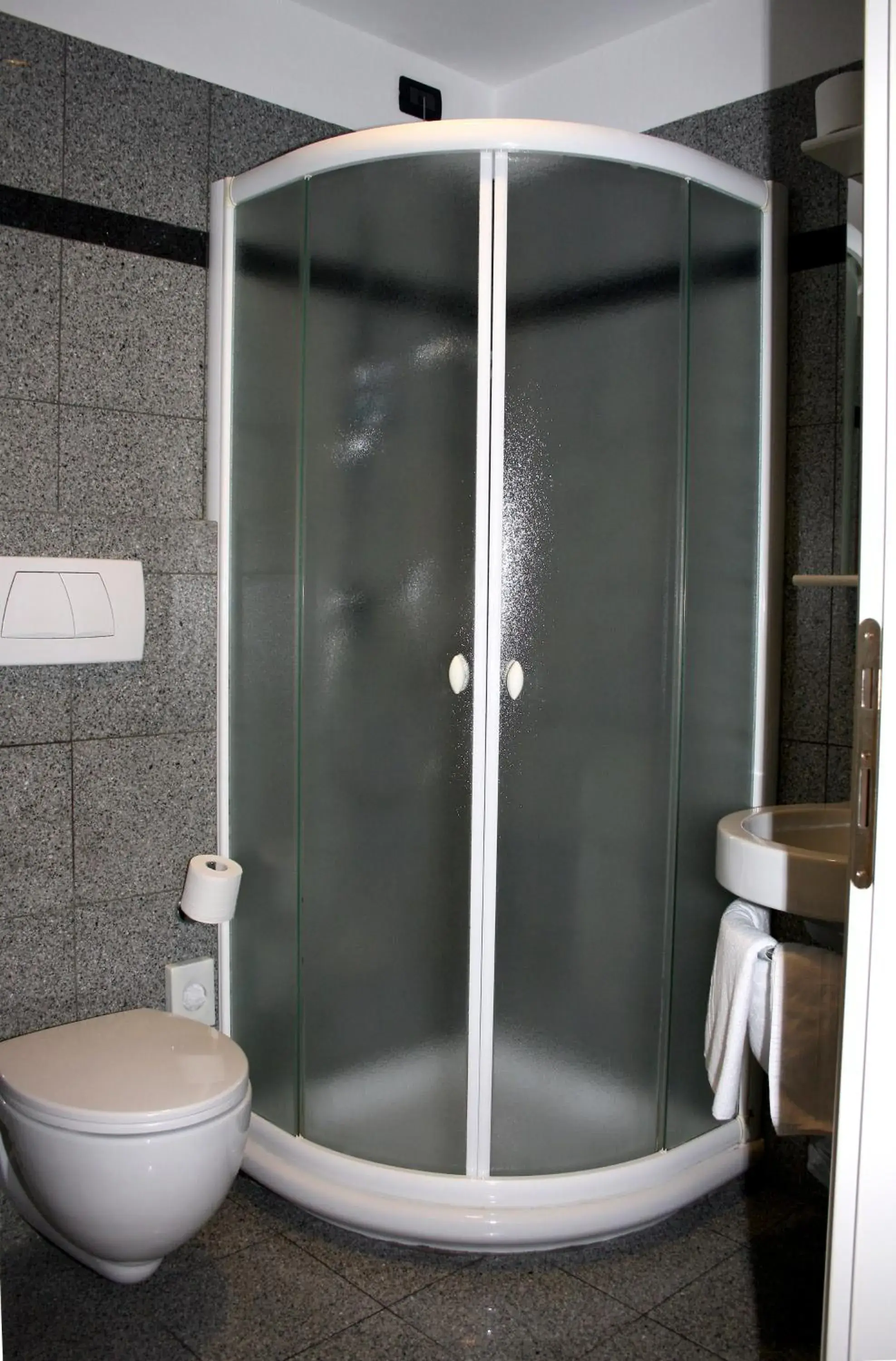 Shower, Bathroom in Hotel Engadina