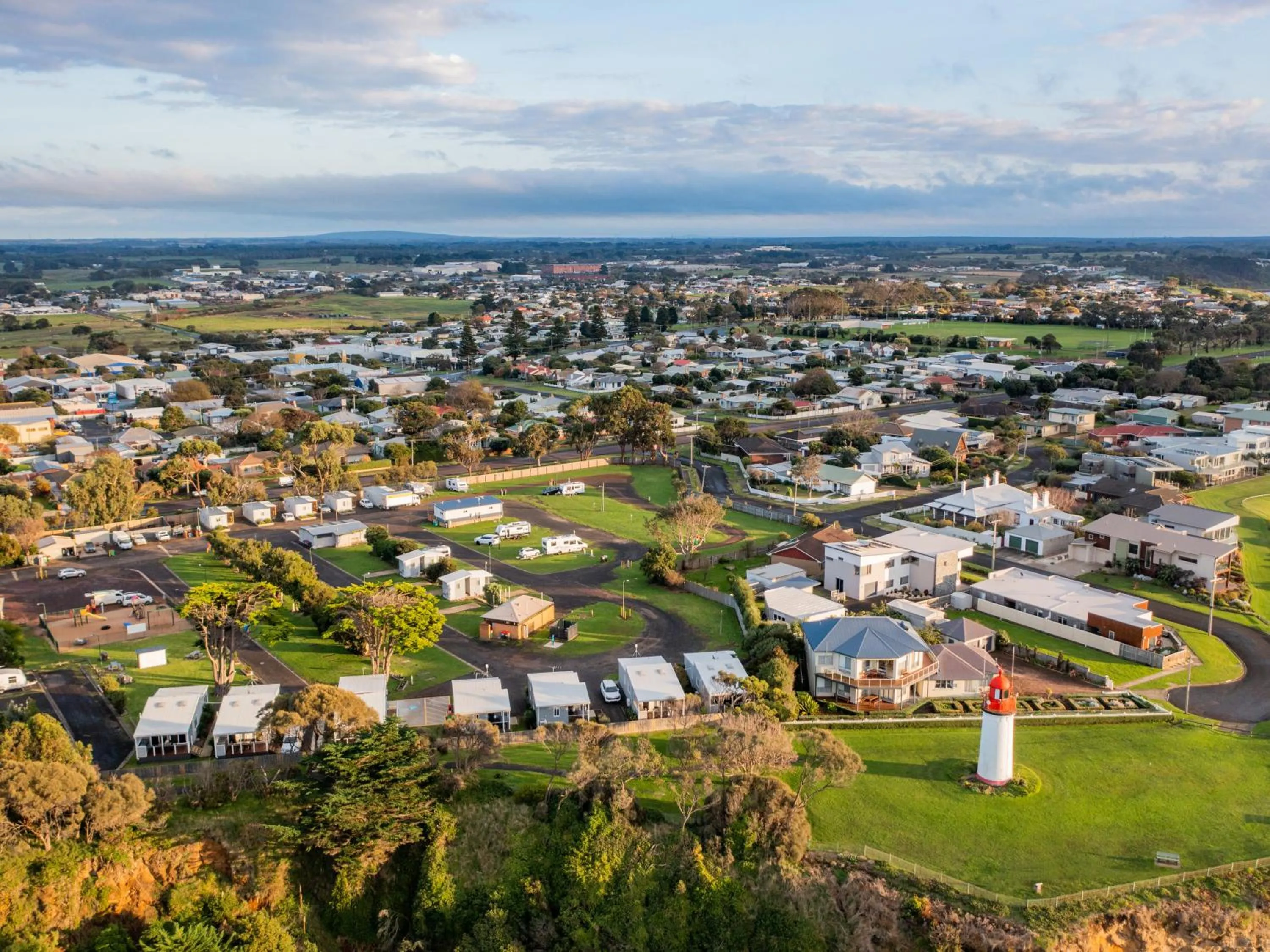 Bird's eye view in NRMA Portland Bay Holiday Park