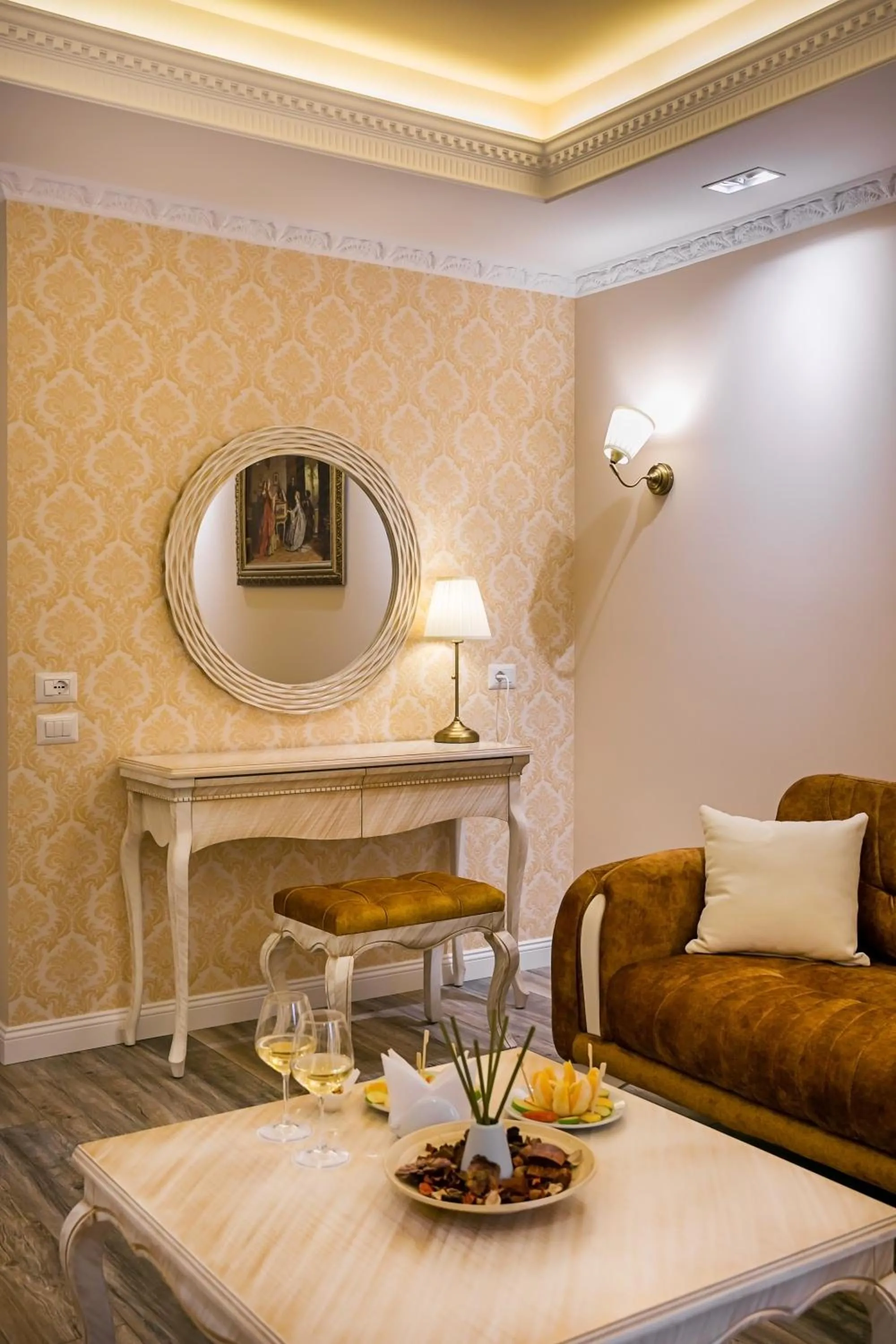 Seating area in Legacy Boutique Hotel