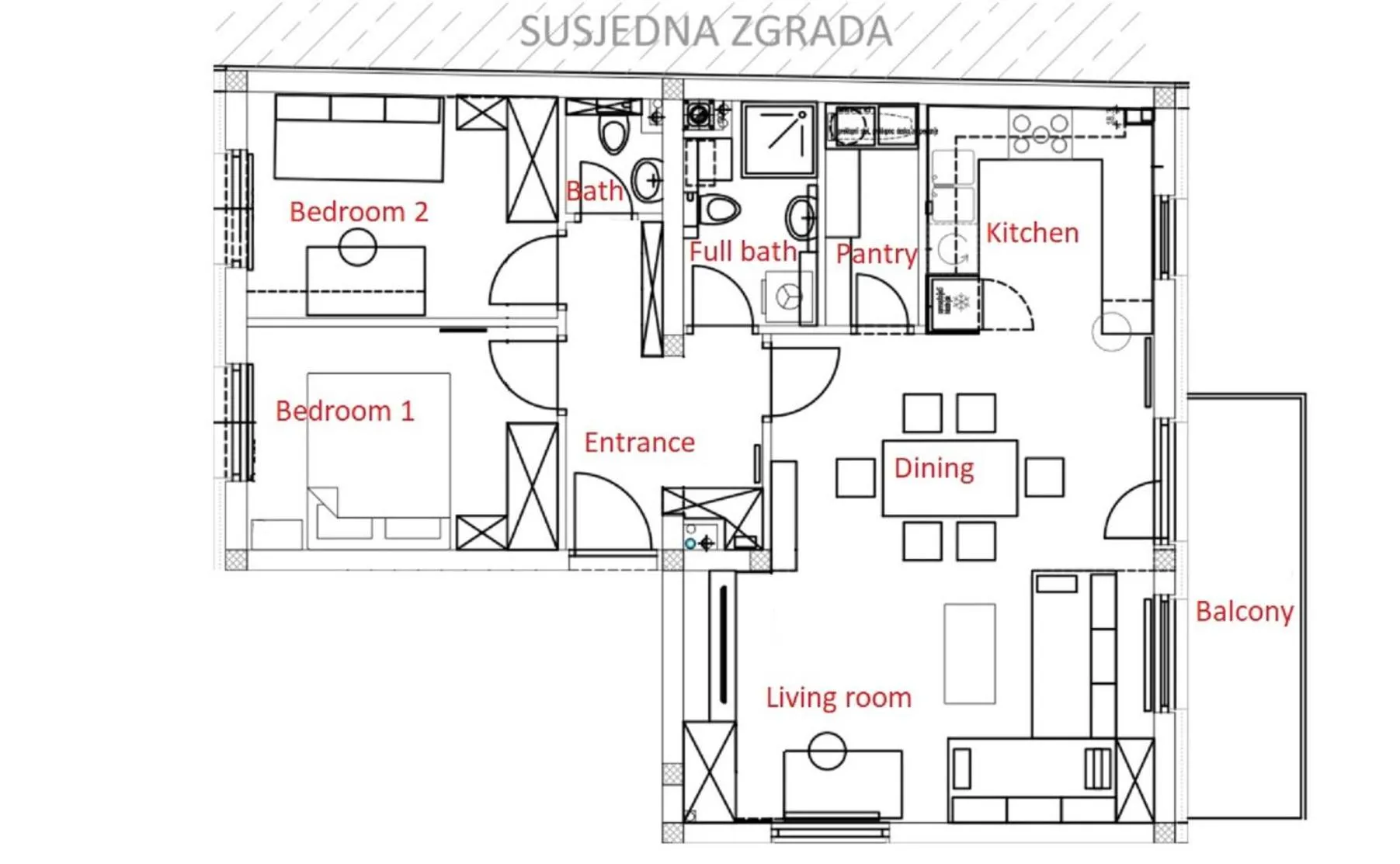 Floor plan in Modern 4-Star luxury apt - WFH Ready, Free Parking