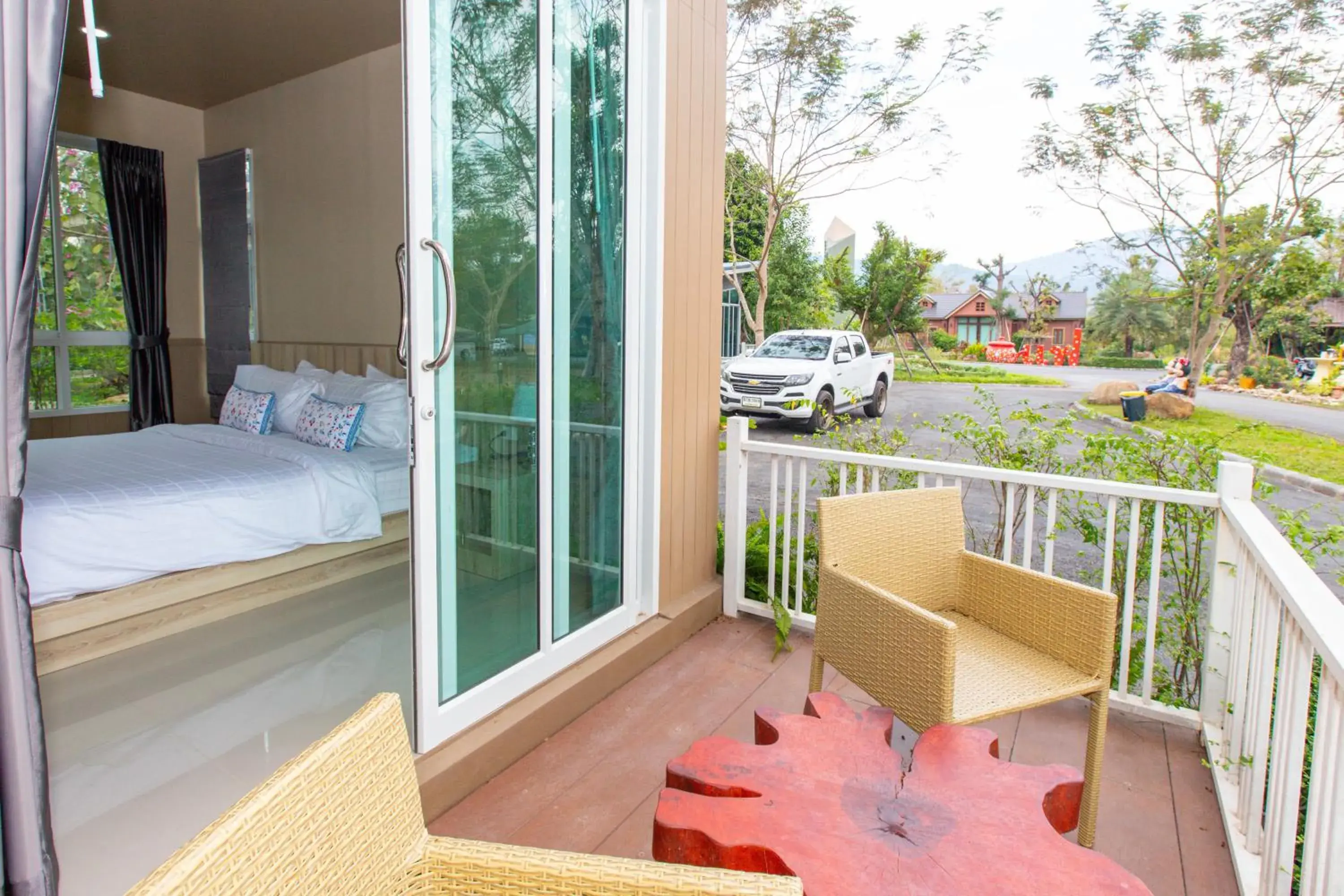 Balcony/Terrace, Bed in The Chamuang Forest Balcony/Terrace, Bed in The Chamuang Forest