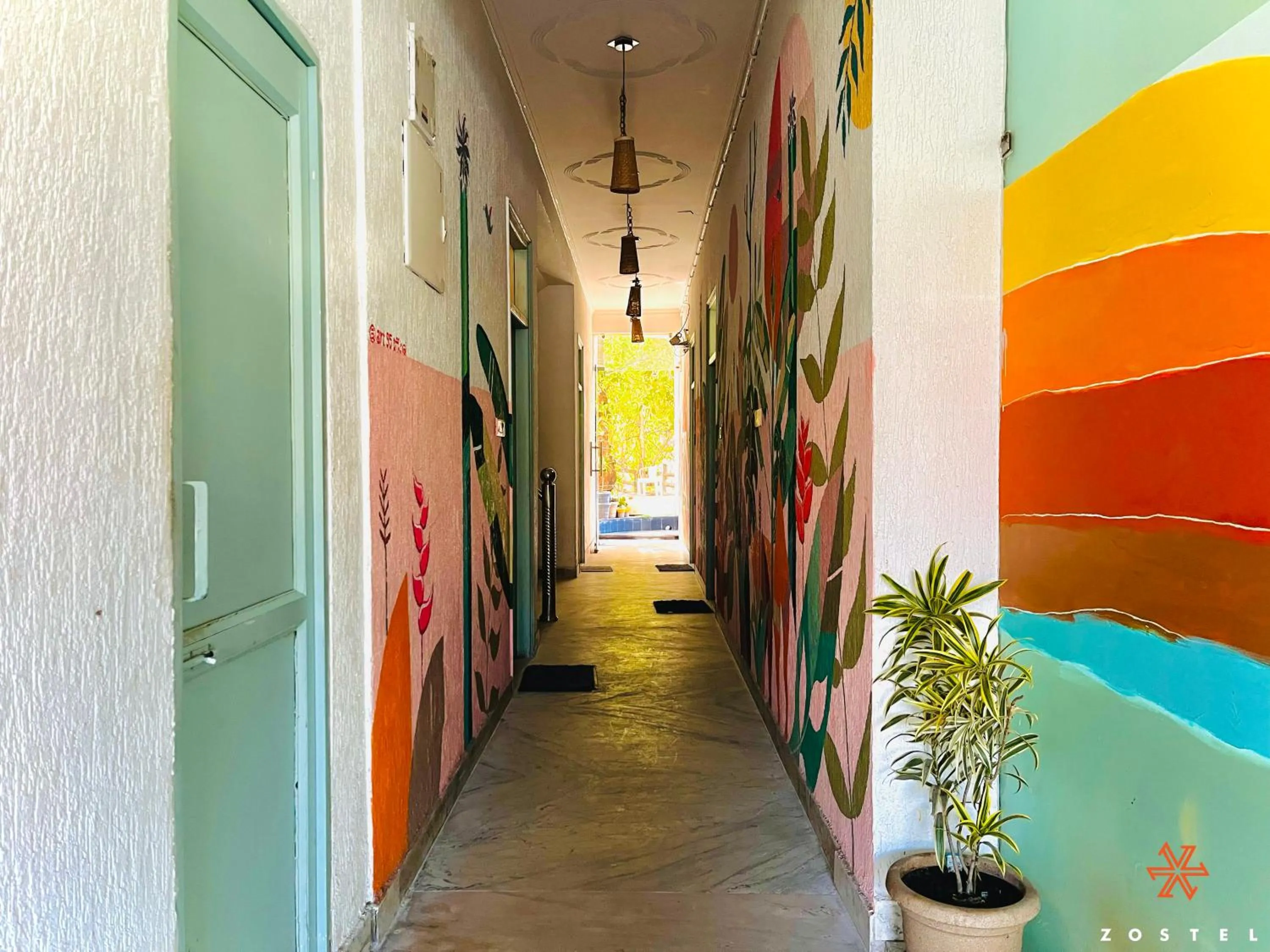 Decorative detail in Zostel Rishikesh, Laxman Jhula