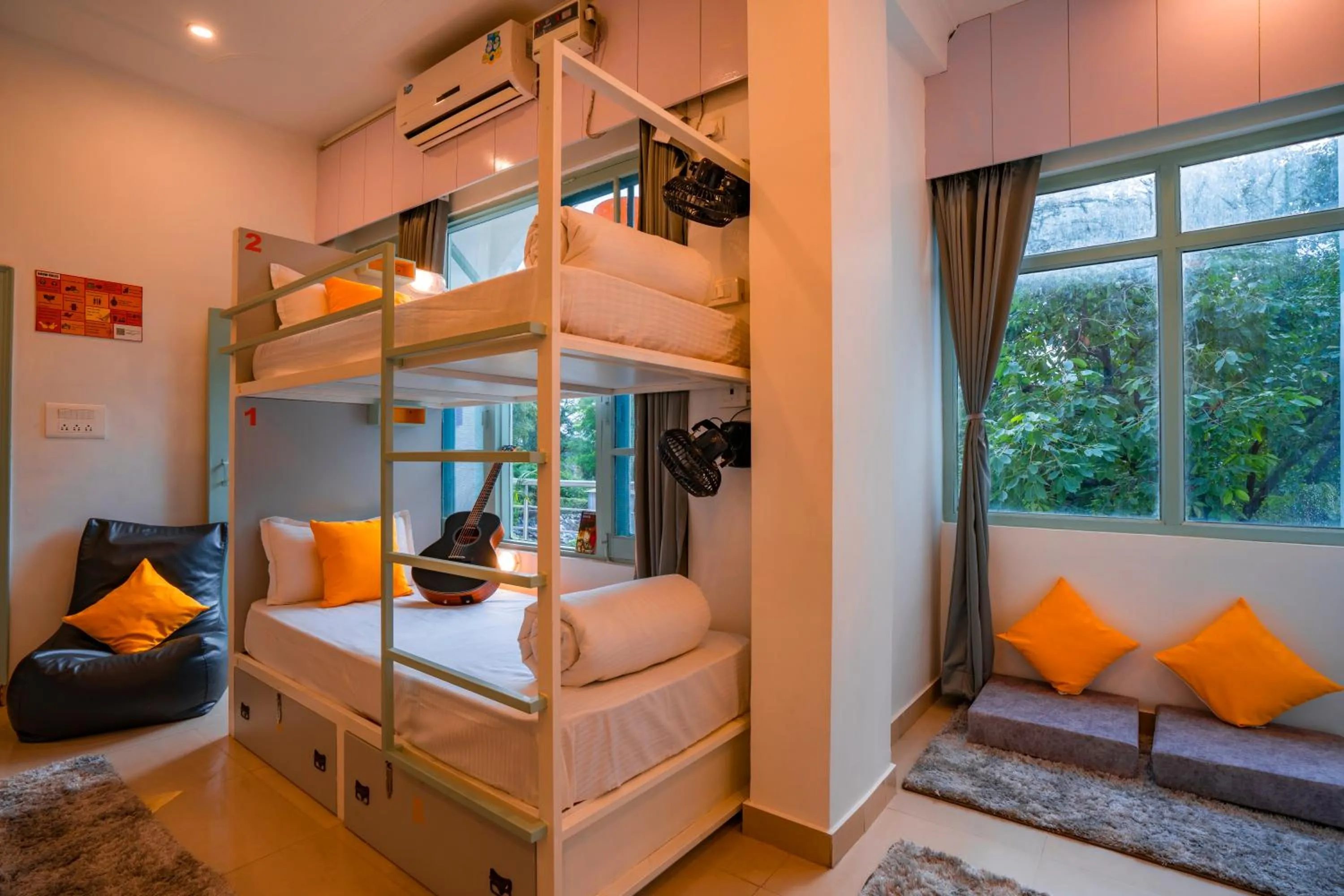 View (from property/room), Bed in Zostel Rishikesh, Laxman Jhula