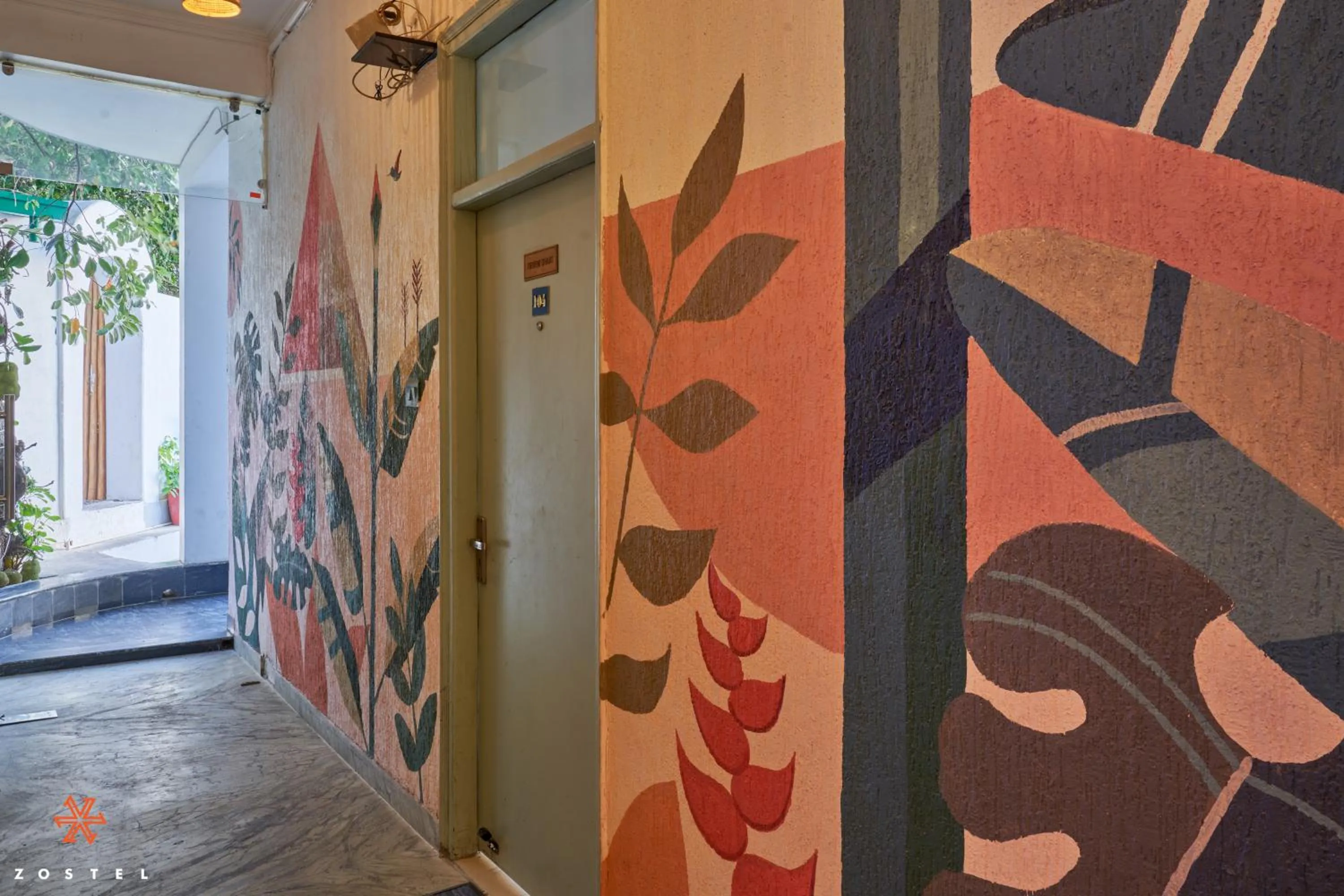 Decorative detail in Zostel Rishikesh, Laxman Jhula