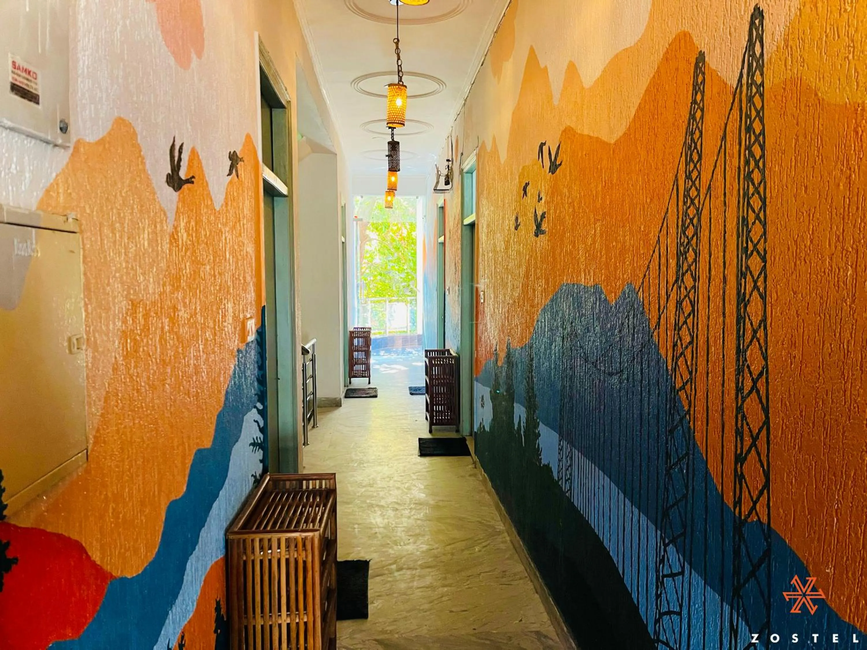 Decorative detail in Zostel Rishikesh, Laxman Jhula