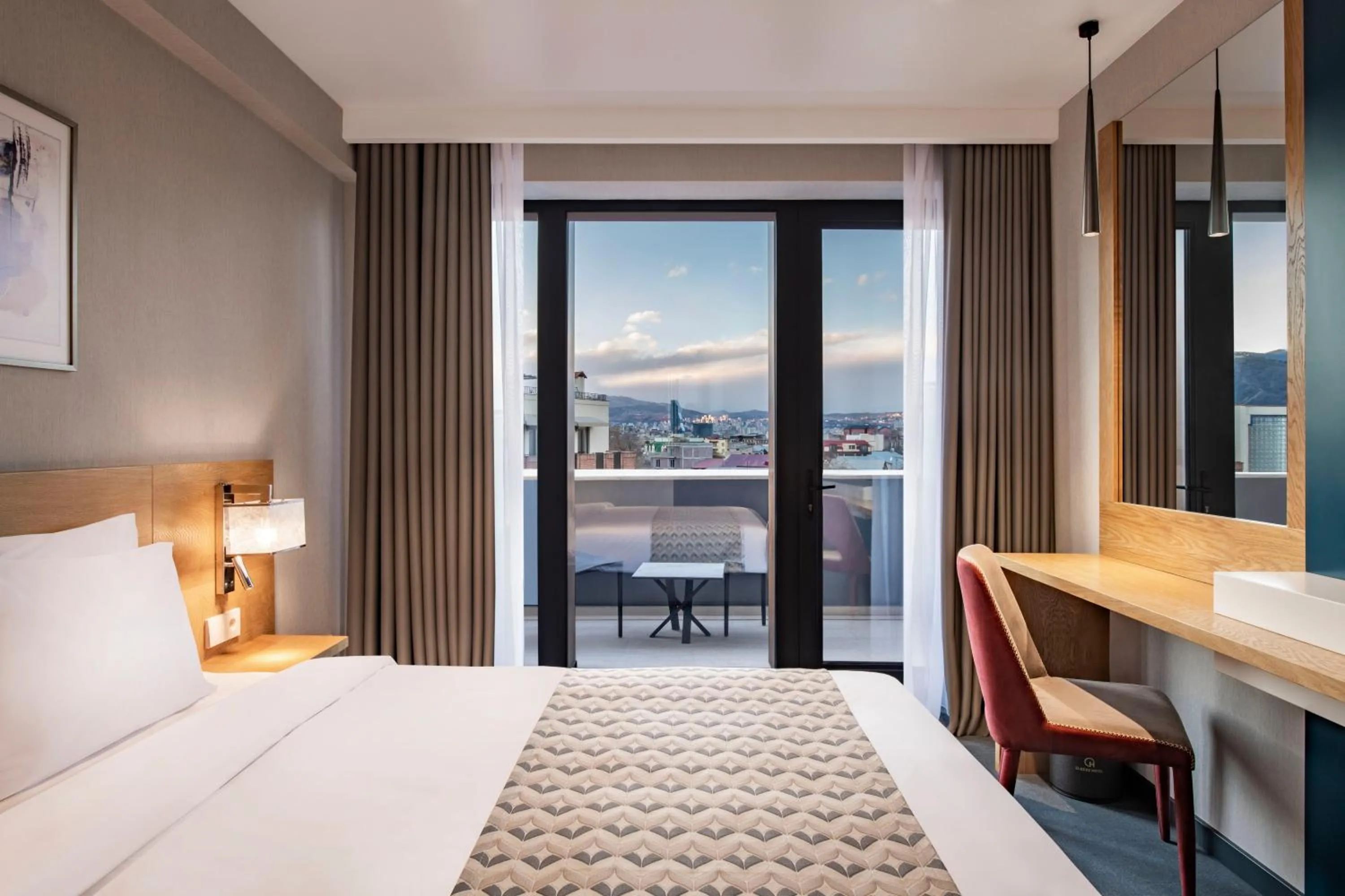 Balcony/Terrace, Bed in Clocks Hotel Tbilisi