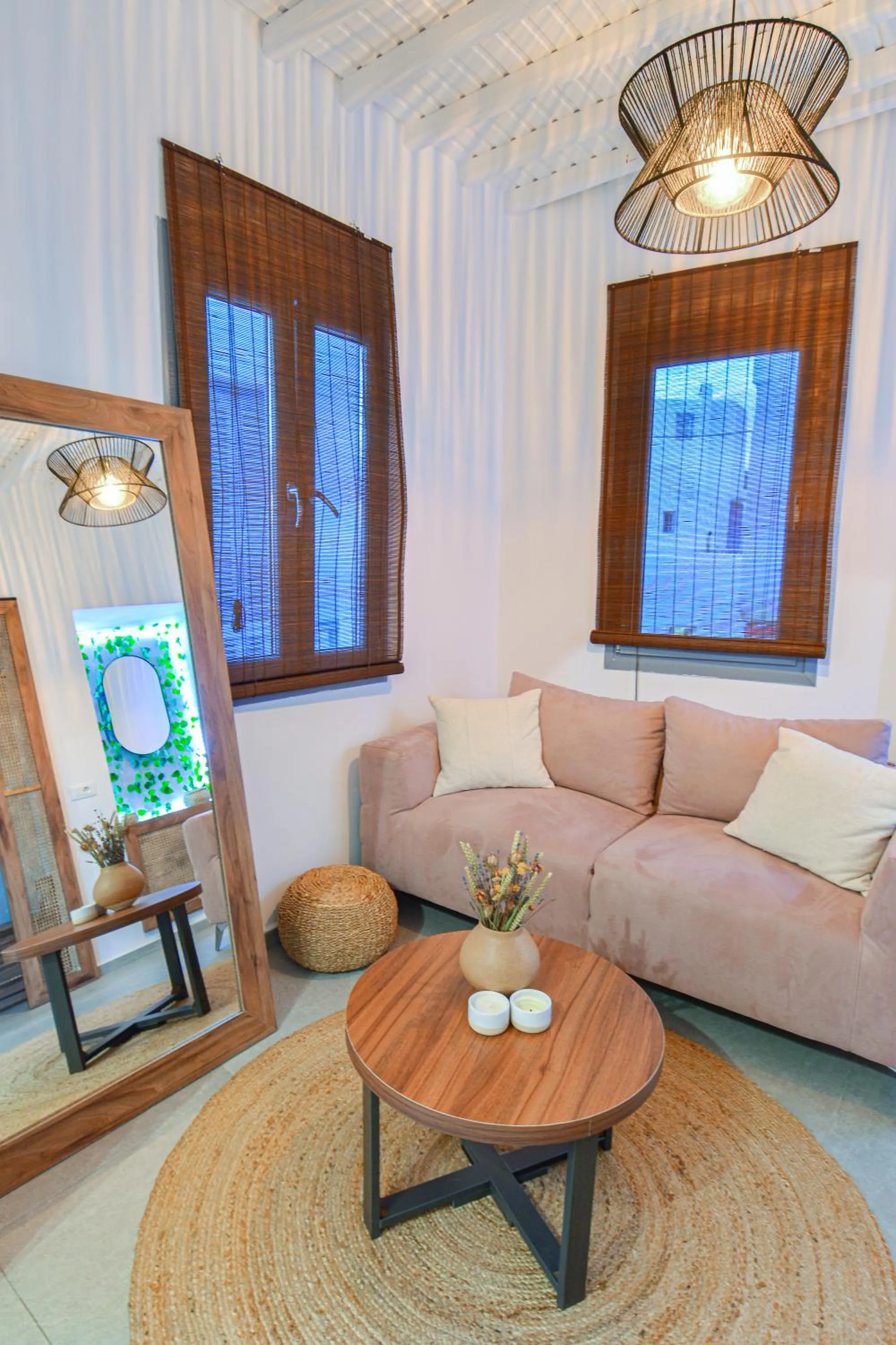 Seating area in Oikia Suites Mykonos