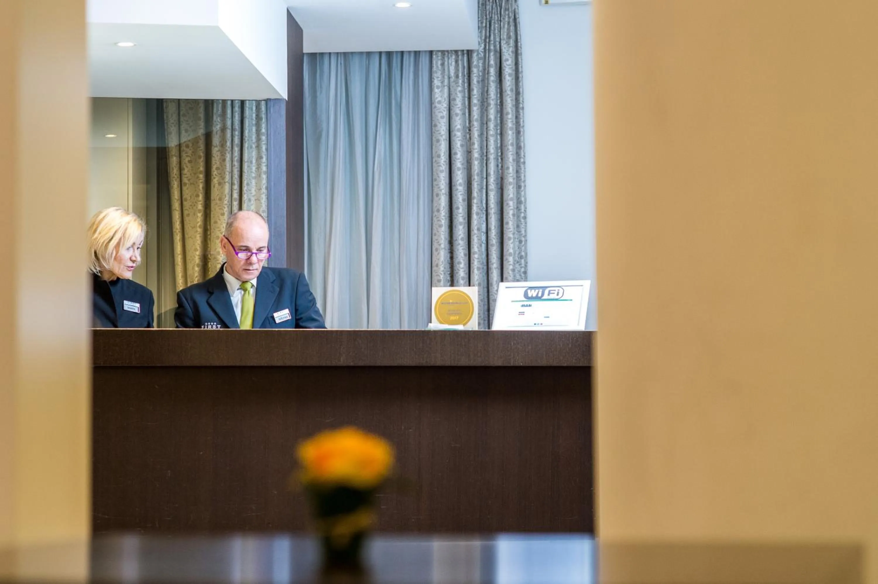 Lobby or reception in First Hotel Malpensa