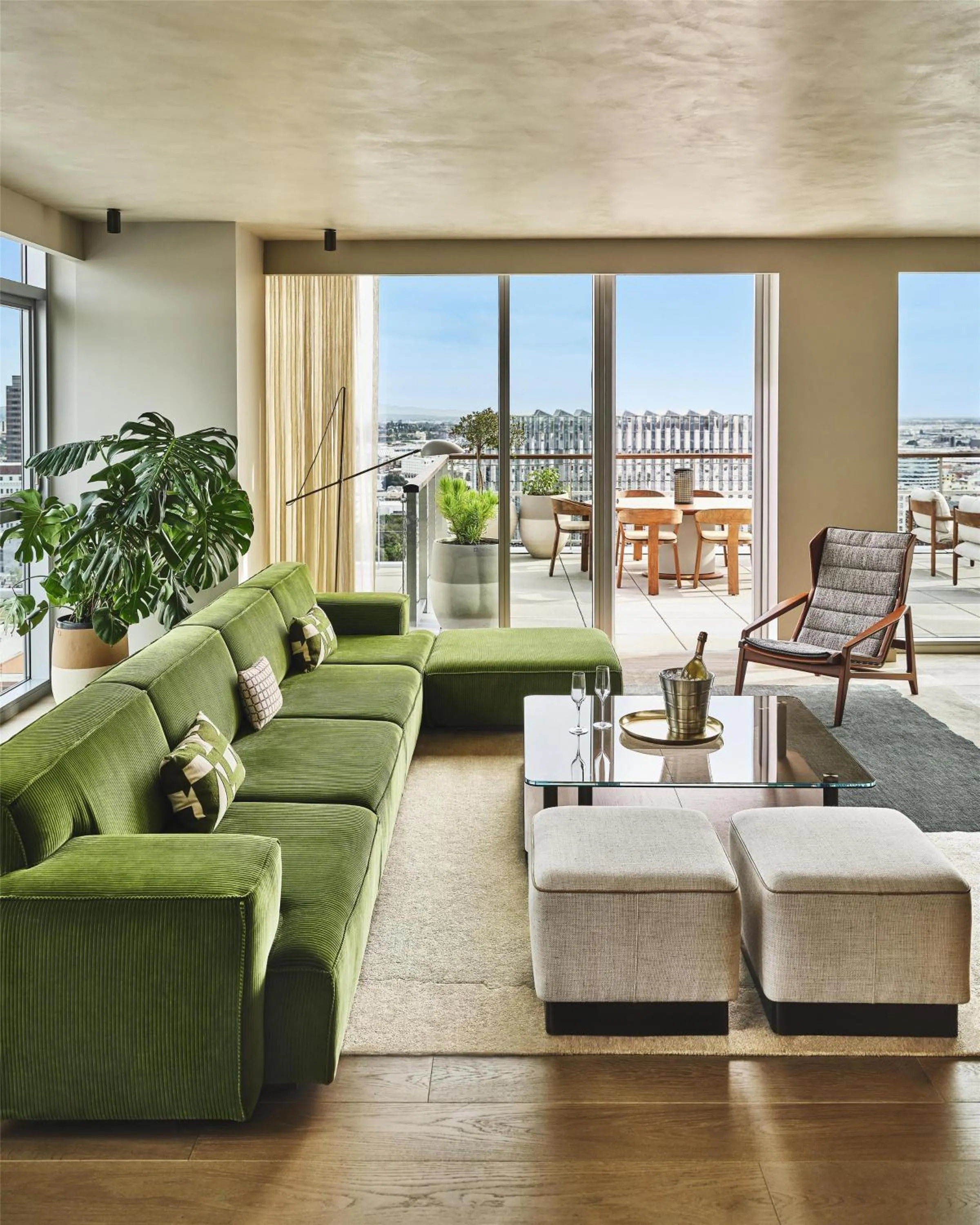 Living room in Conrad Los Angeles