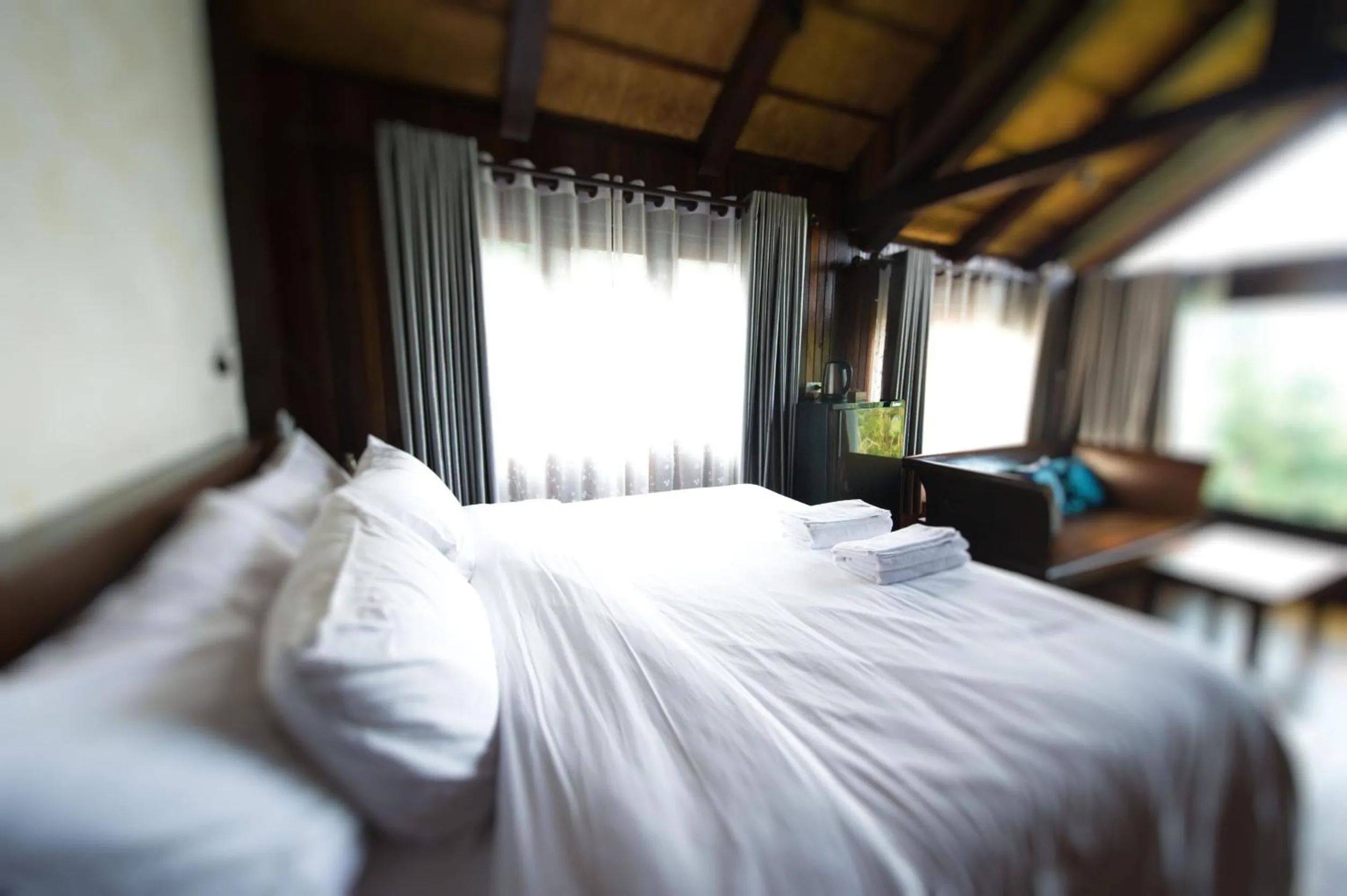 Bed in Kawarin Secret Hut Hotel and Resort