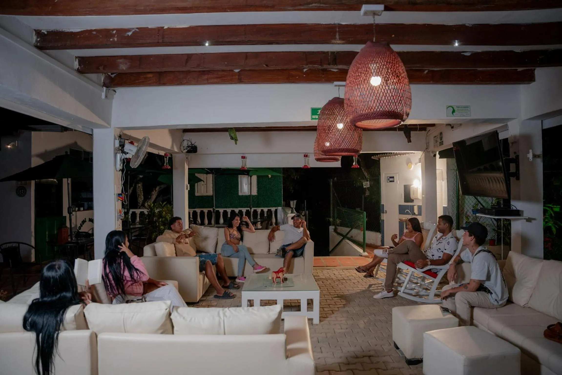 Living room in Hostal Paraiso Minca