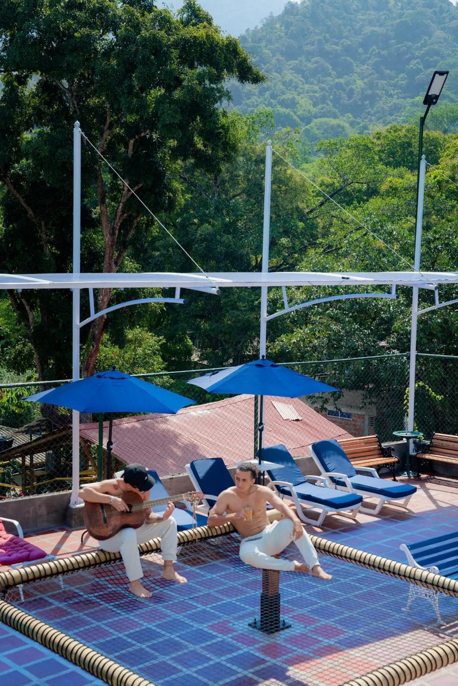 Pool view in Hostal Paraiso Minca