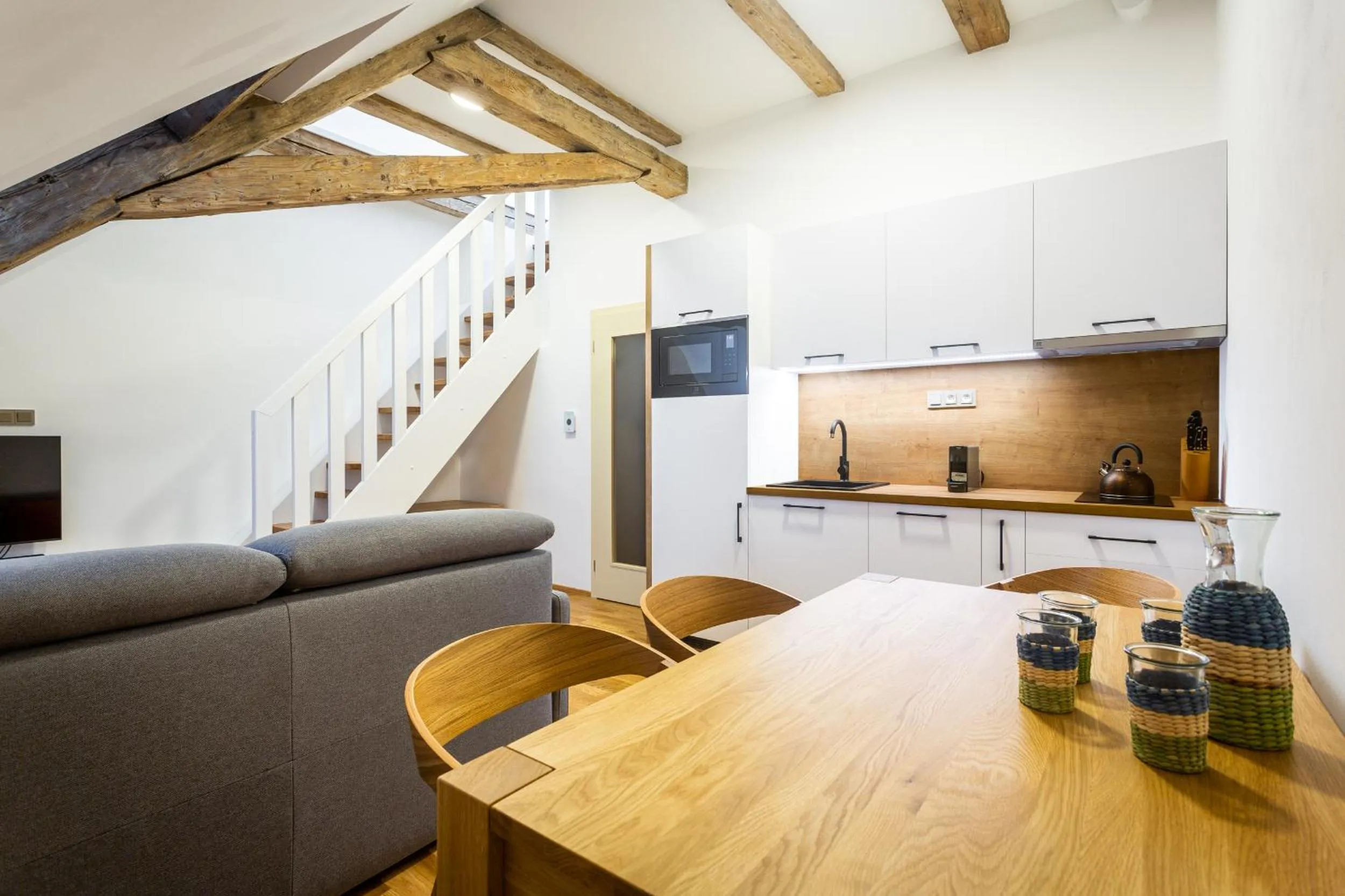 Kitchen or kitchenette in U Pivovaru - Apartments Boží Dar