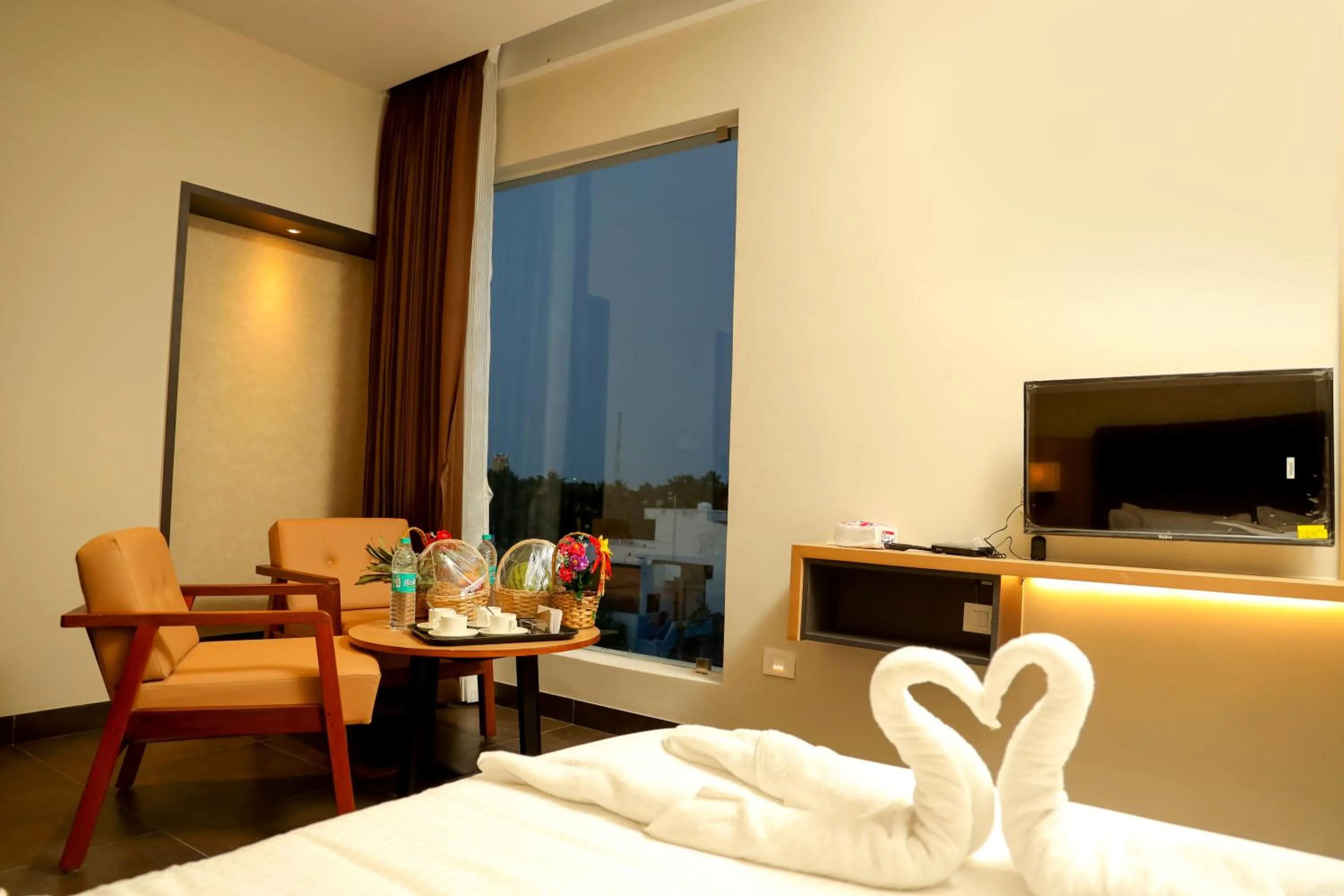 Seating area in Sremethila Hotels Rameswaram