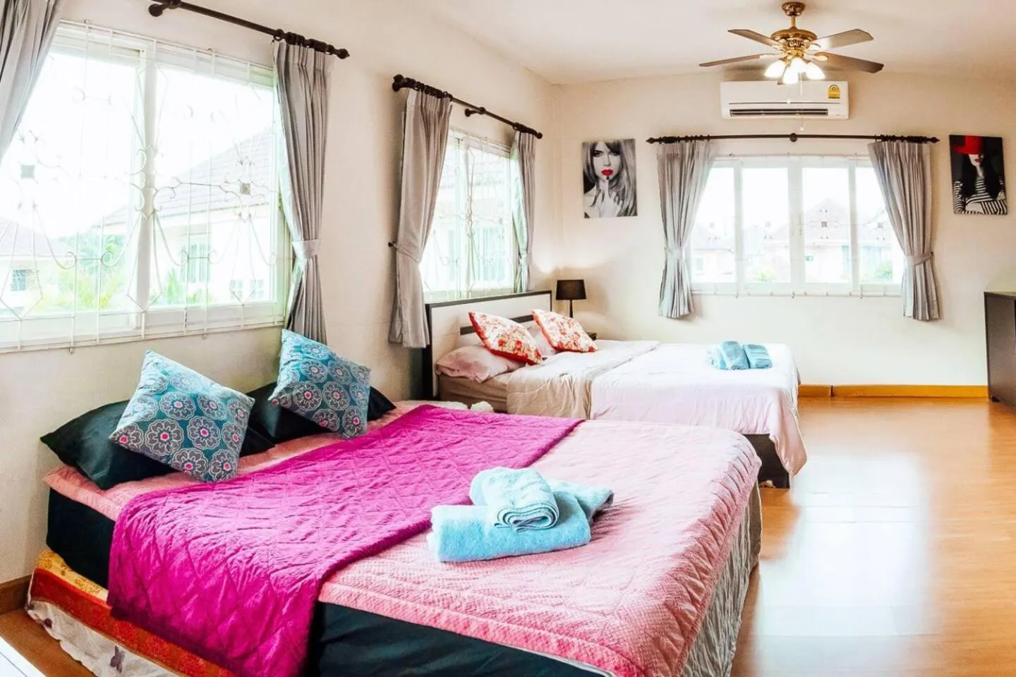 Bed in Captivating 3-Bed Villa in Muang Pattaya