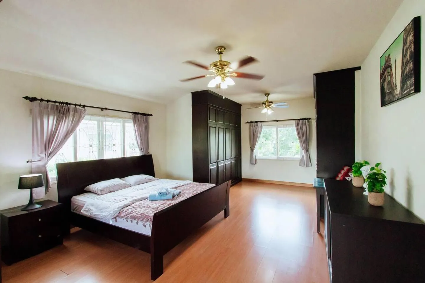 Bed in Captivating 3-Bed Villa in Muang Pattaya