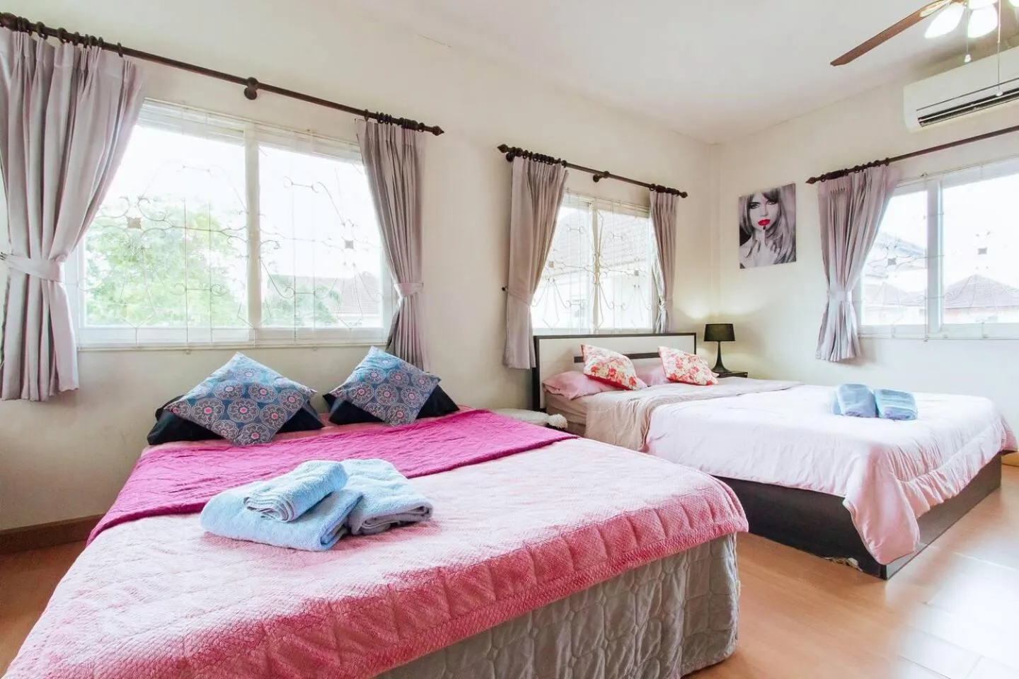 Bed in Captivating 3-Bed Villa in Muang Pattaya