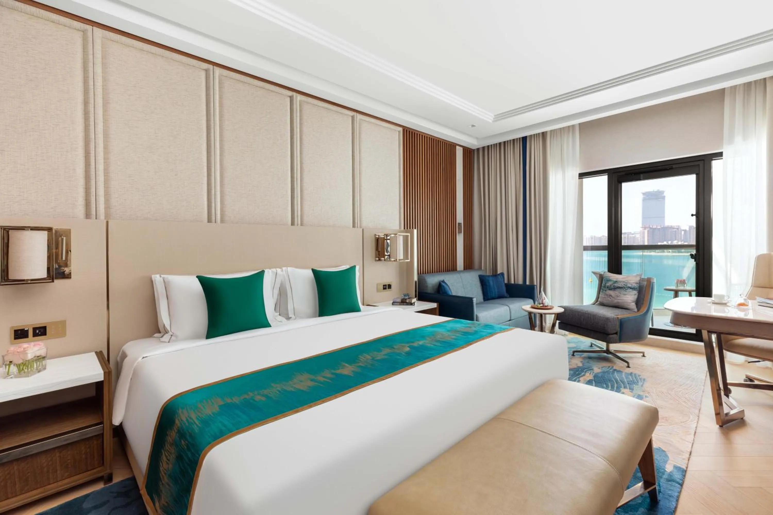 View (from property/room), Bed in Taj Exotica Resort & Spa, The Palm, Dubai