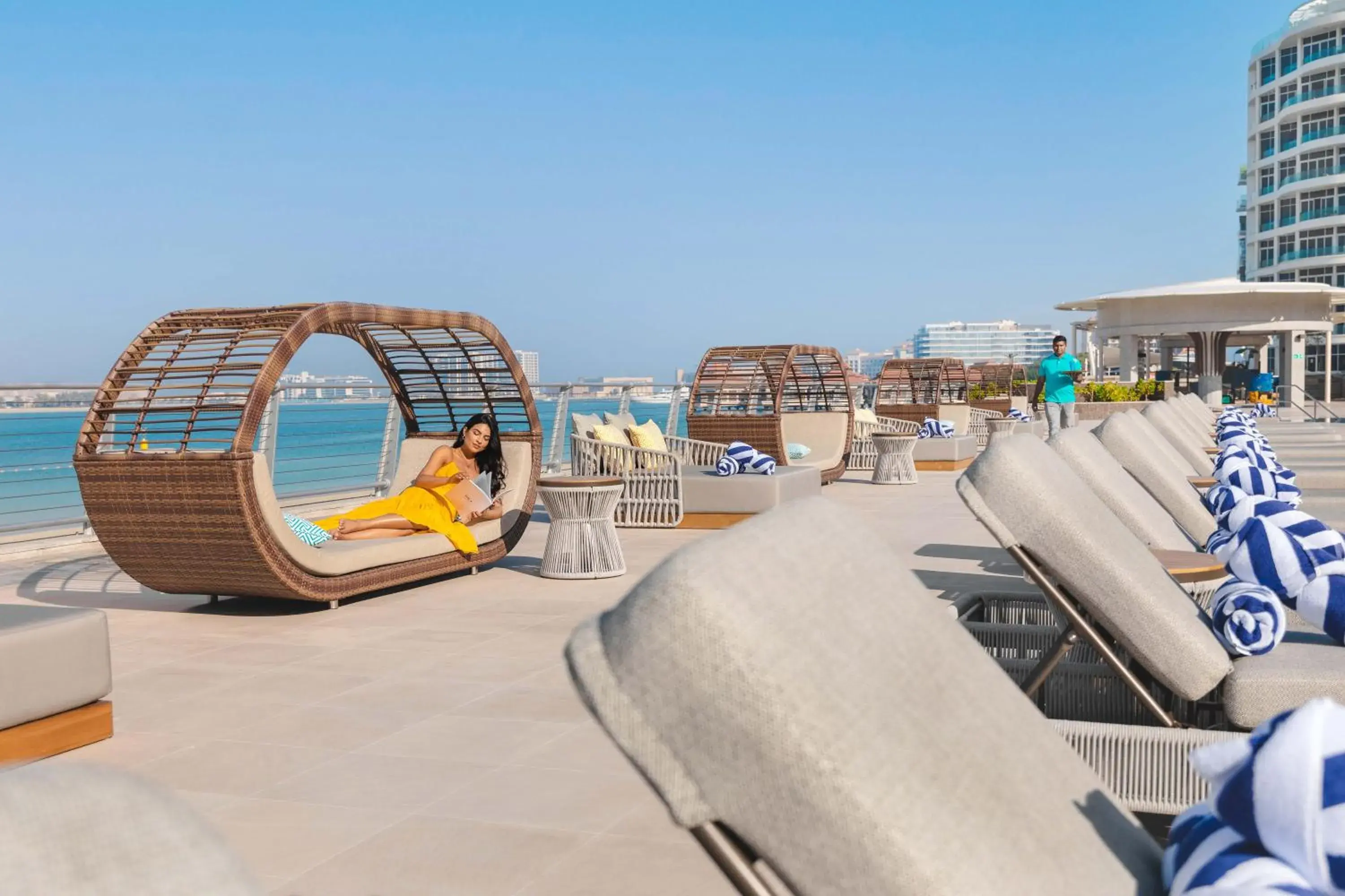 Pool view in Taj Exotica Resort & Spa, The Palm, Dubai Pool view in Taj Exotica Resort & Spa, The Palm, Dubai