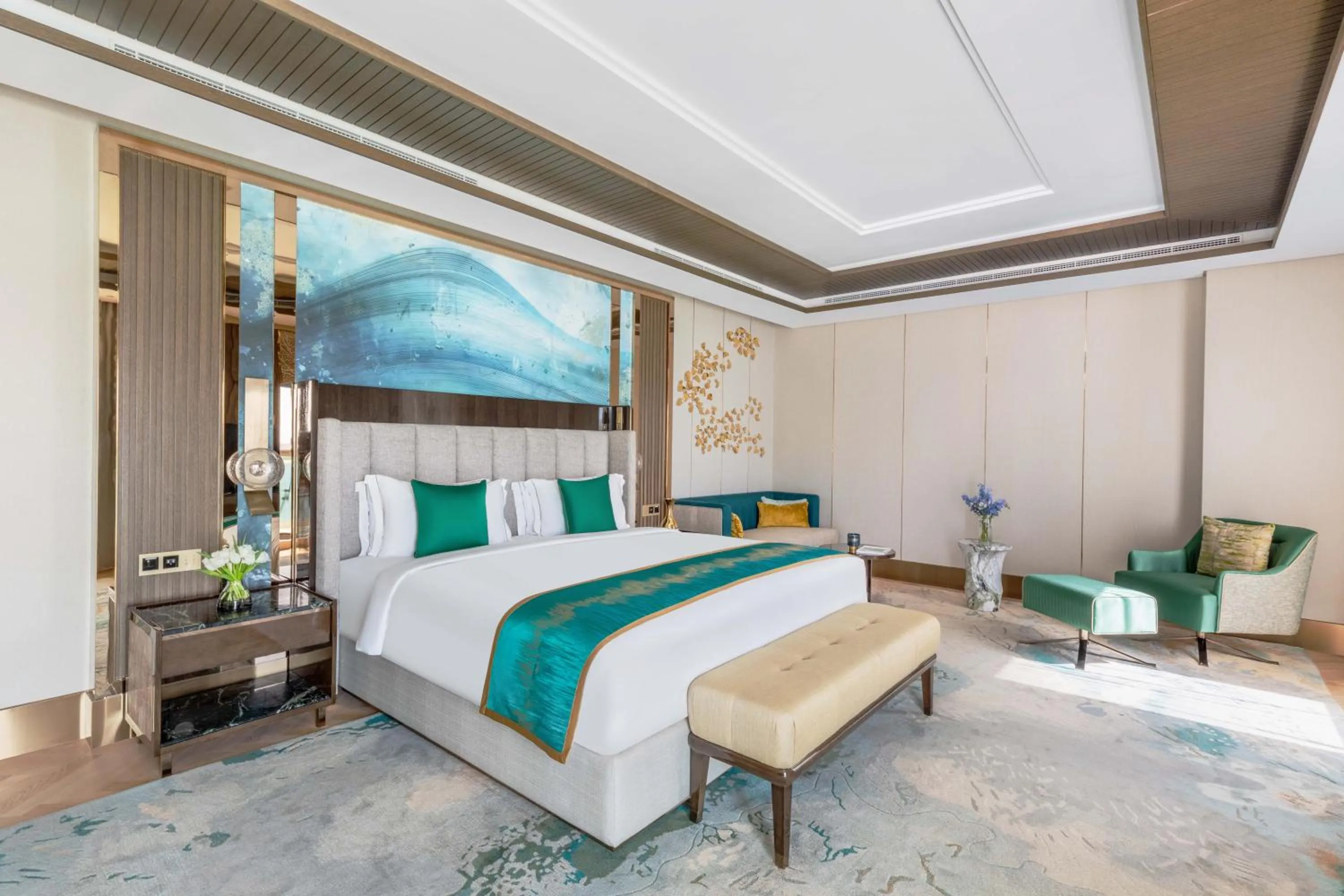 Bedroom, Bed in Taj Exotica Resort & Spa, The Palm, Dubai