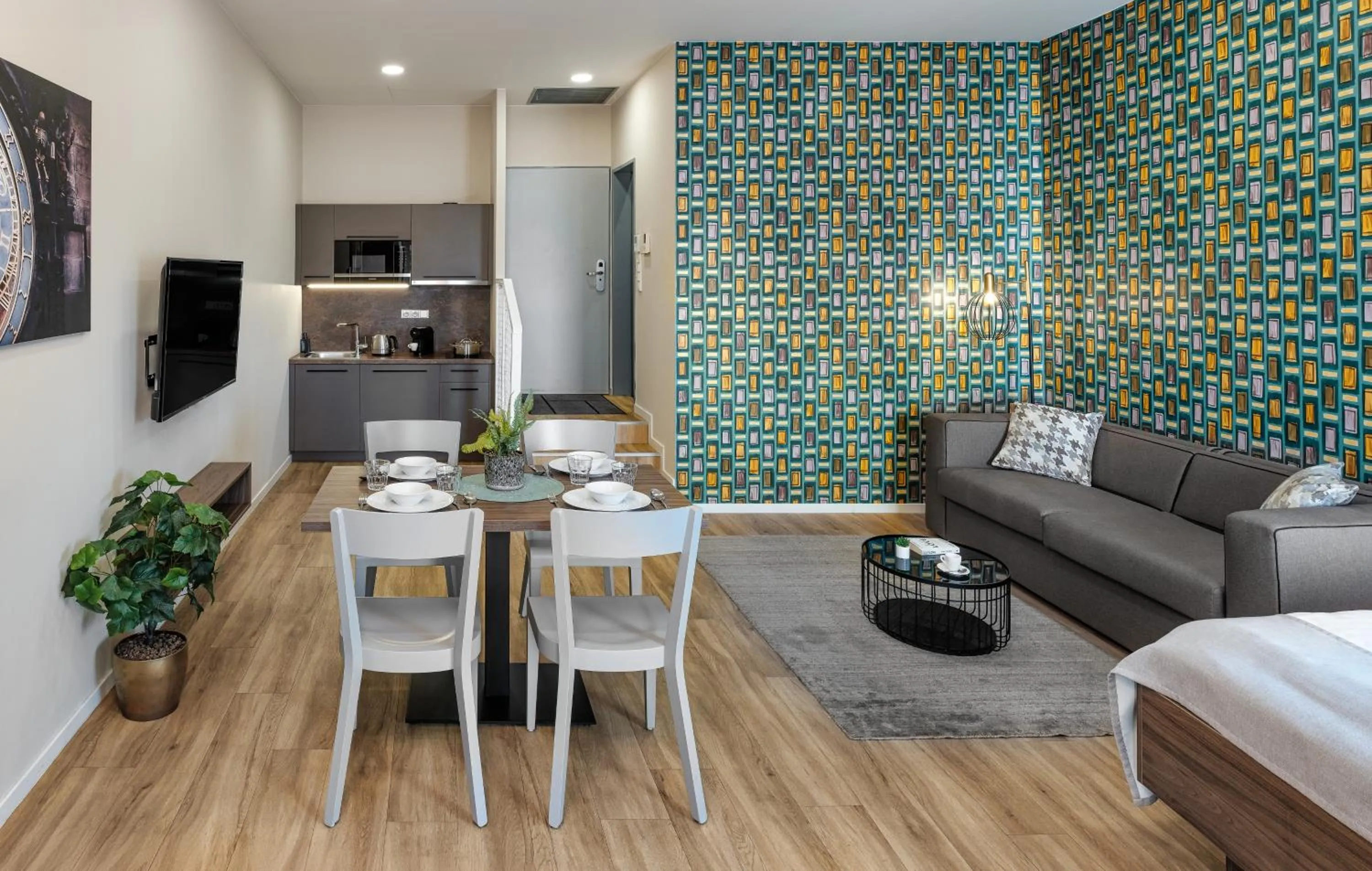 Kitchen or kitchenette in VN17 Rooftop Suites by Adrez