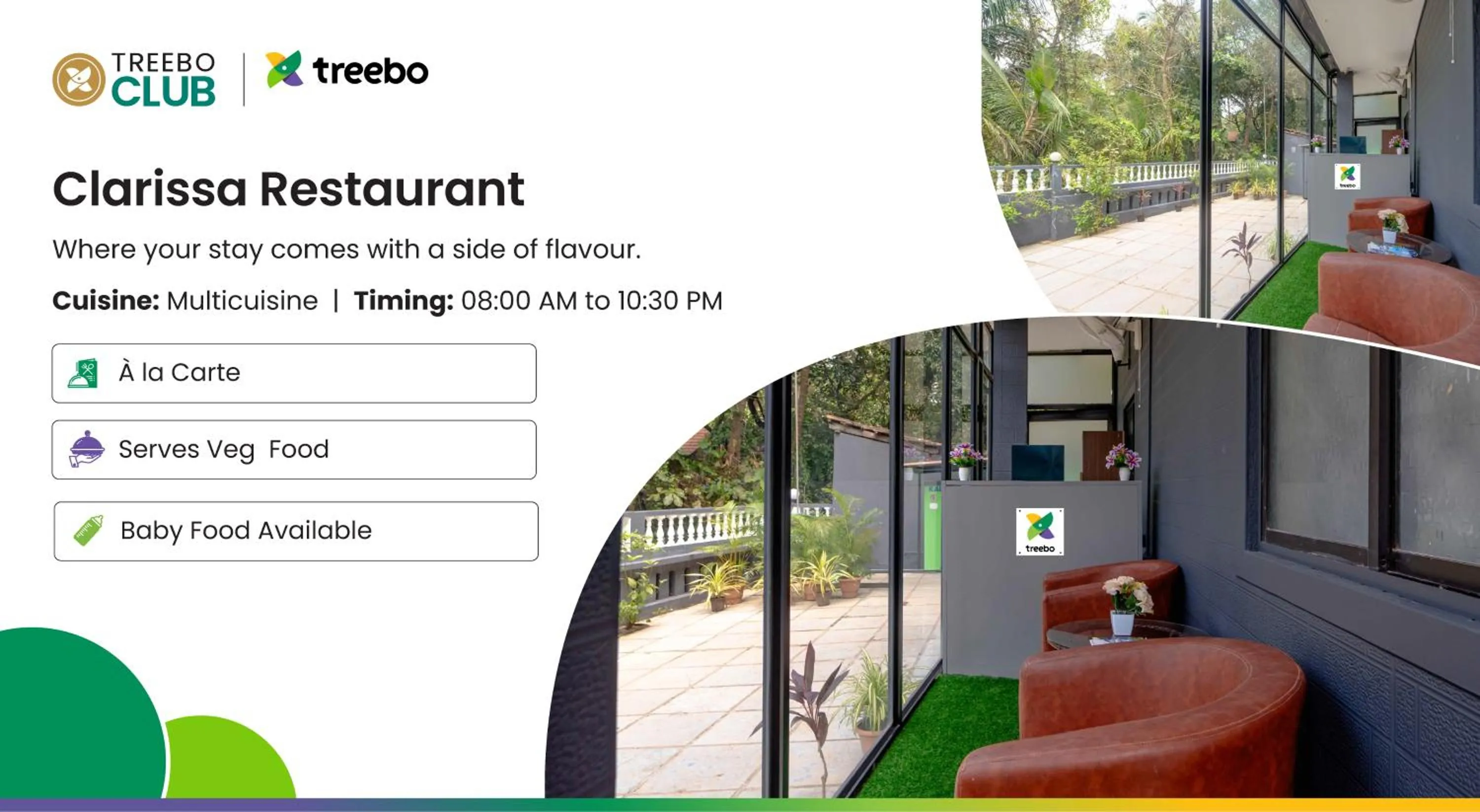 Restaurant/places to eat in Treebo Clarissa Resort with Swimming Pool