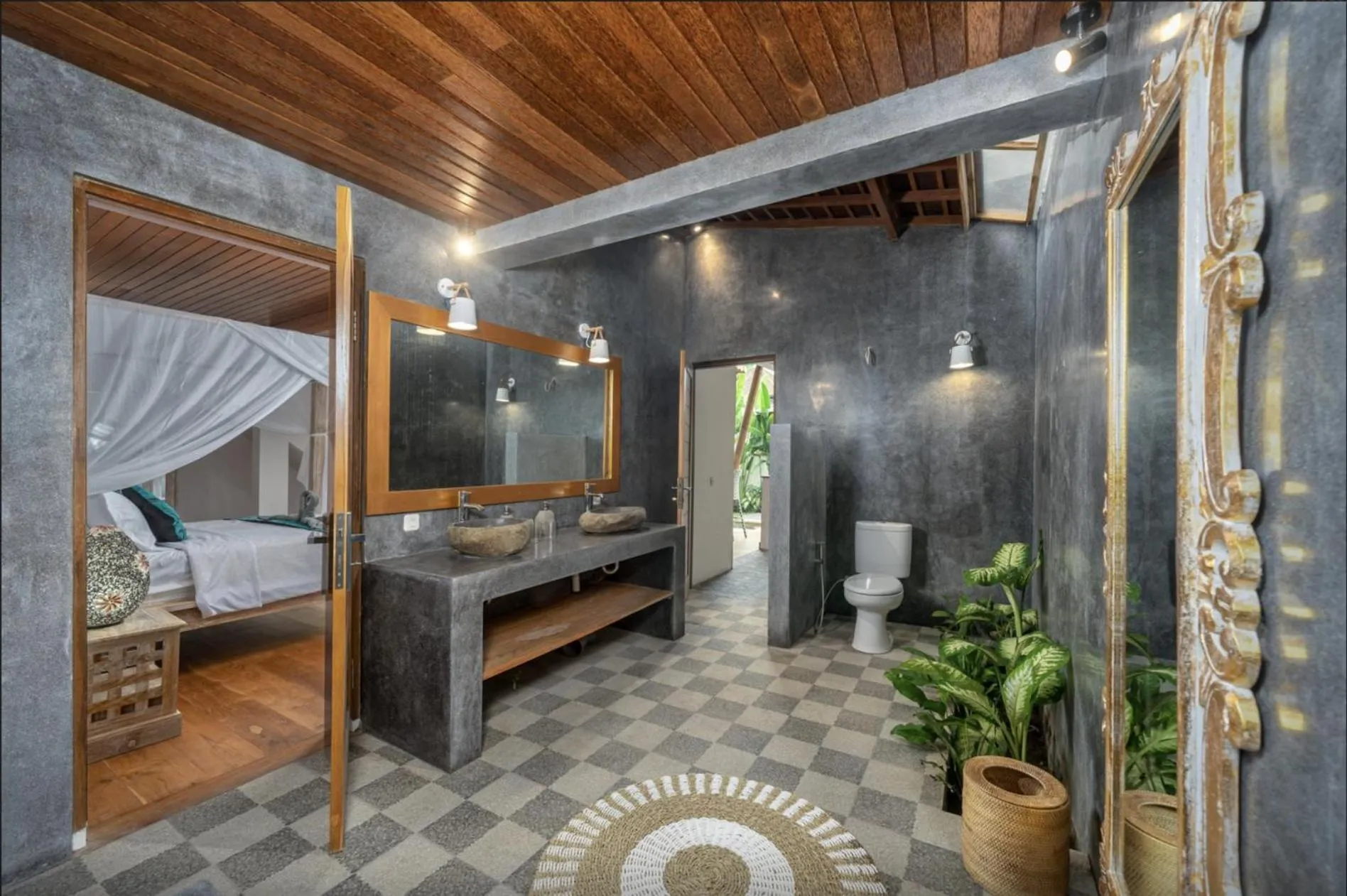 Bathroom, Bed in The Secret Jungle Villas Berawa