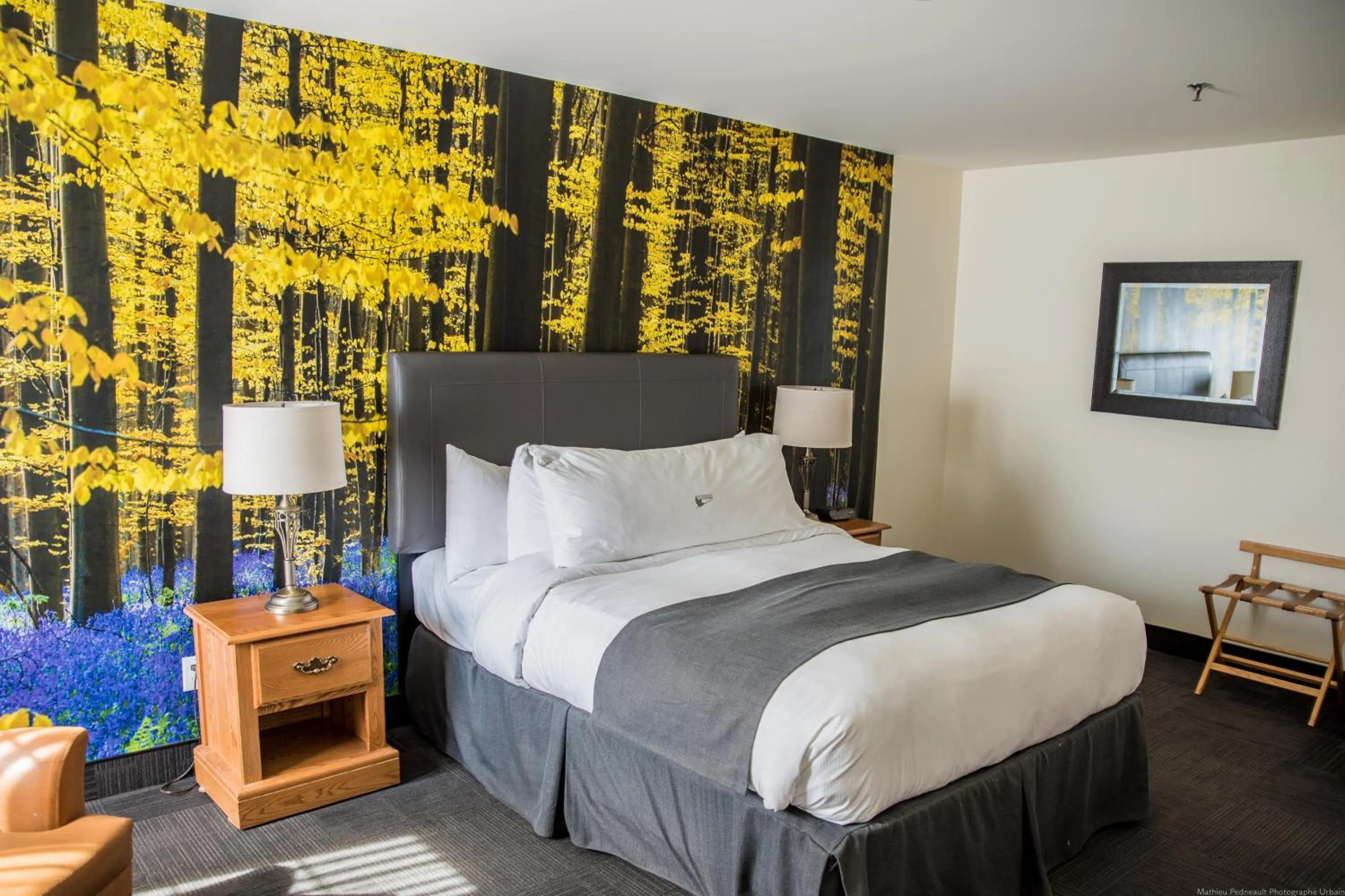 Bed in L'Auberge Du Lac St-Pierre