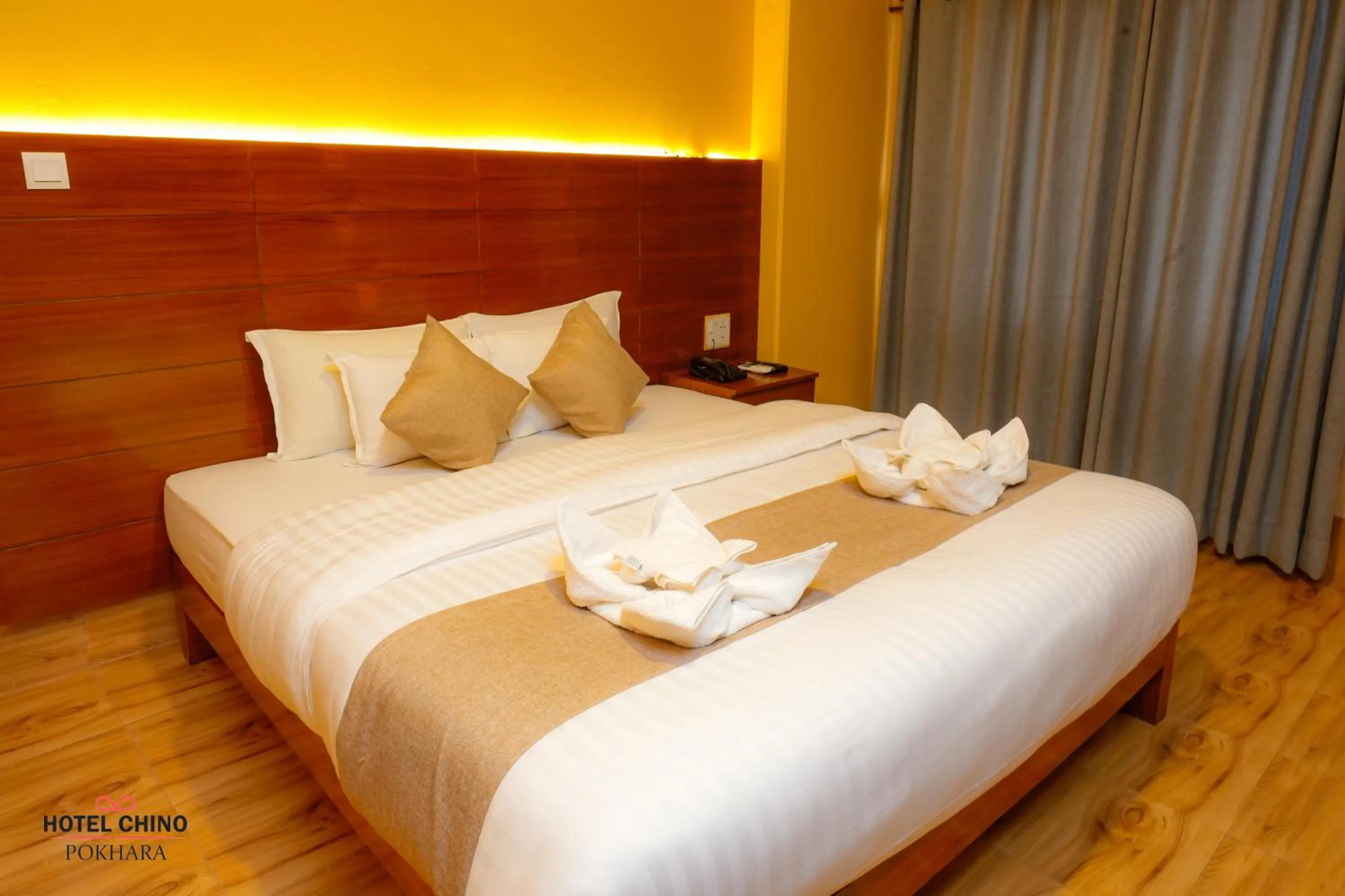Bed in Hotel Chino Pokhara