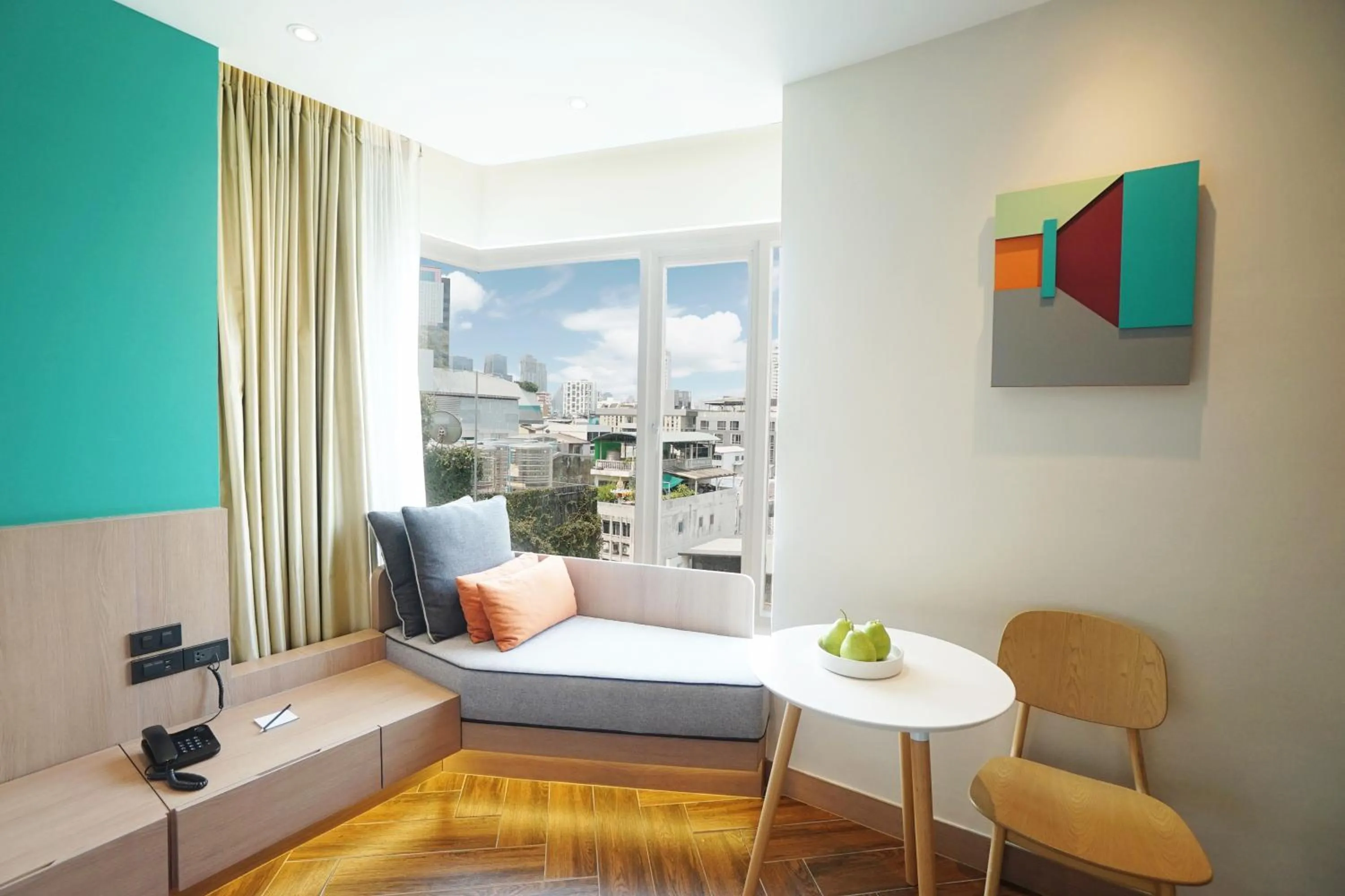 Seating area in SQ Boutique Hotel