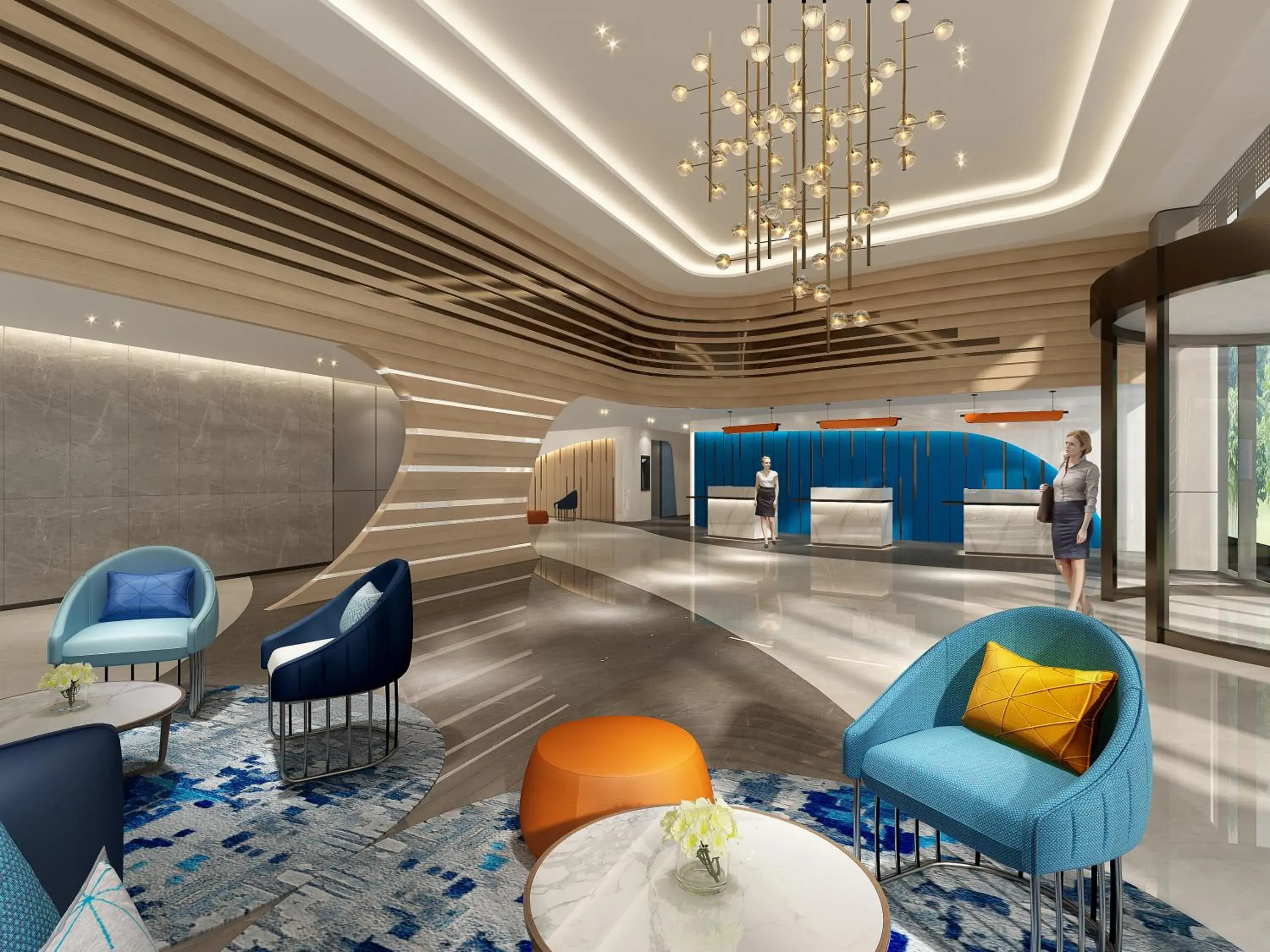 Lobby or reception, Bed in Holiday Inn Express Yibin by IHG Lobby or reception, Bed in Holiday Inn Express Yibin by IHG