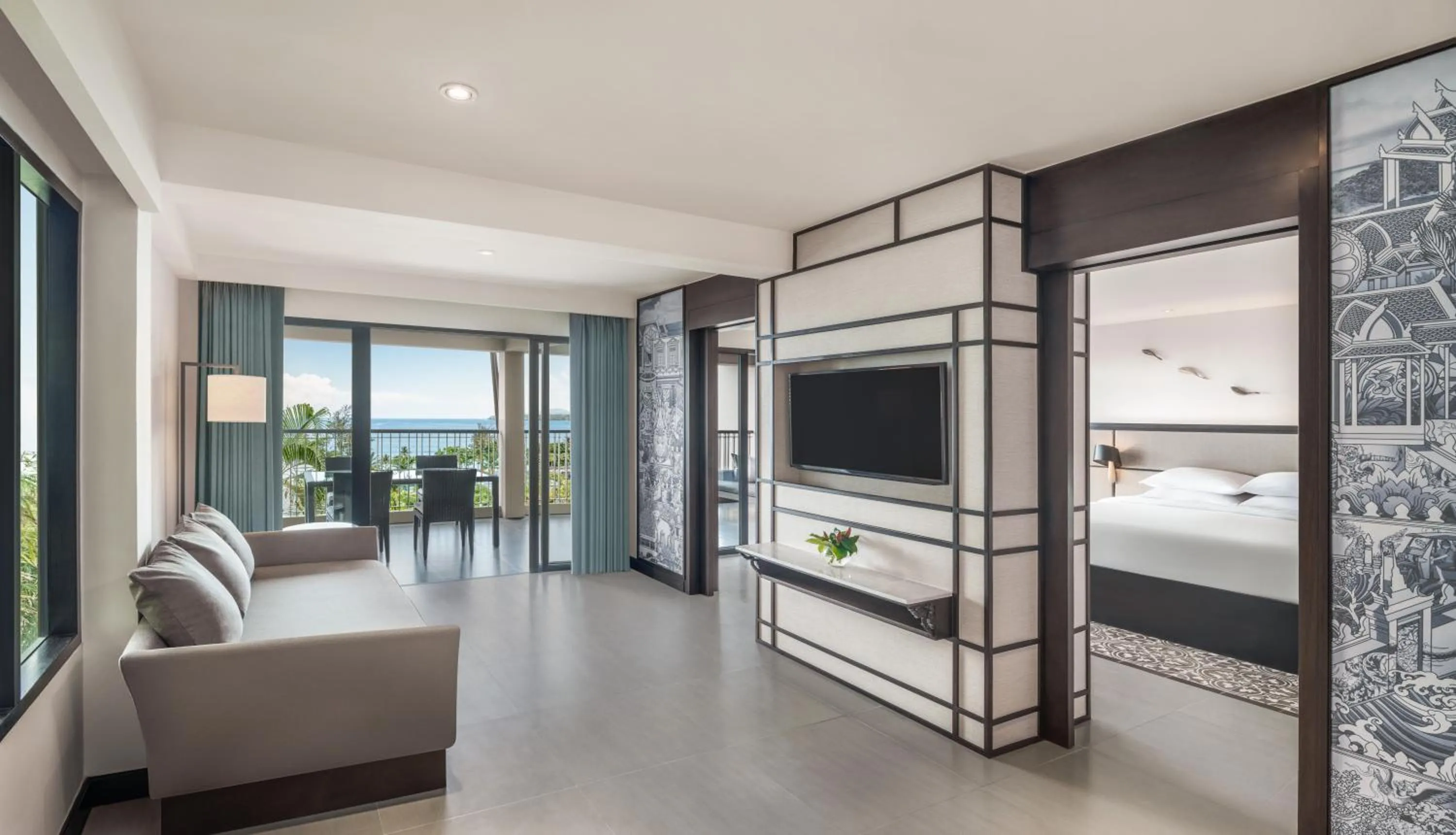 Living room, Bed in Hyatt Regency Phuket Resort