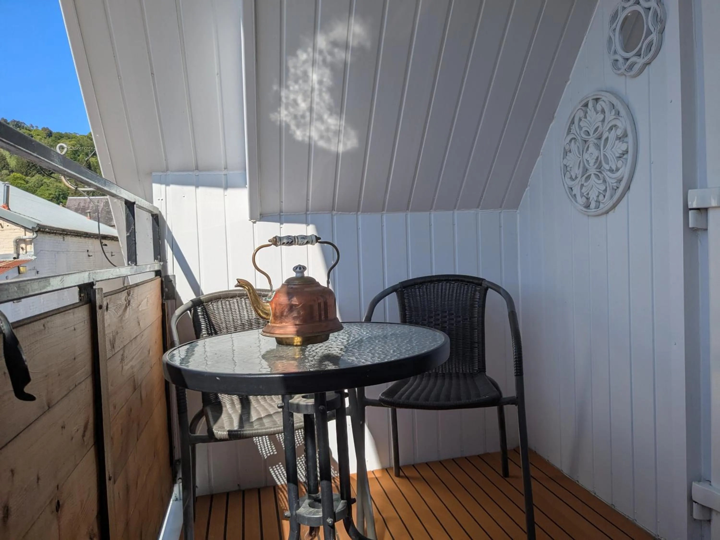 Balcony/Terrace in Nest Holiday Home Central Callander, Trossachs Self-catering