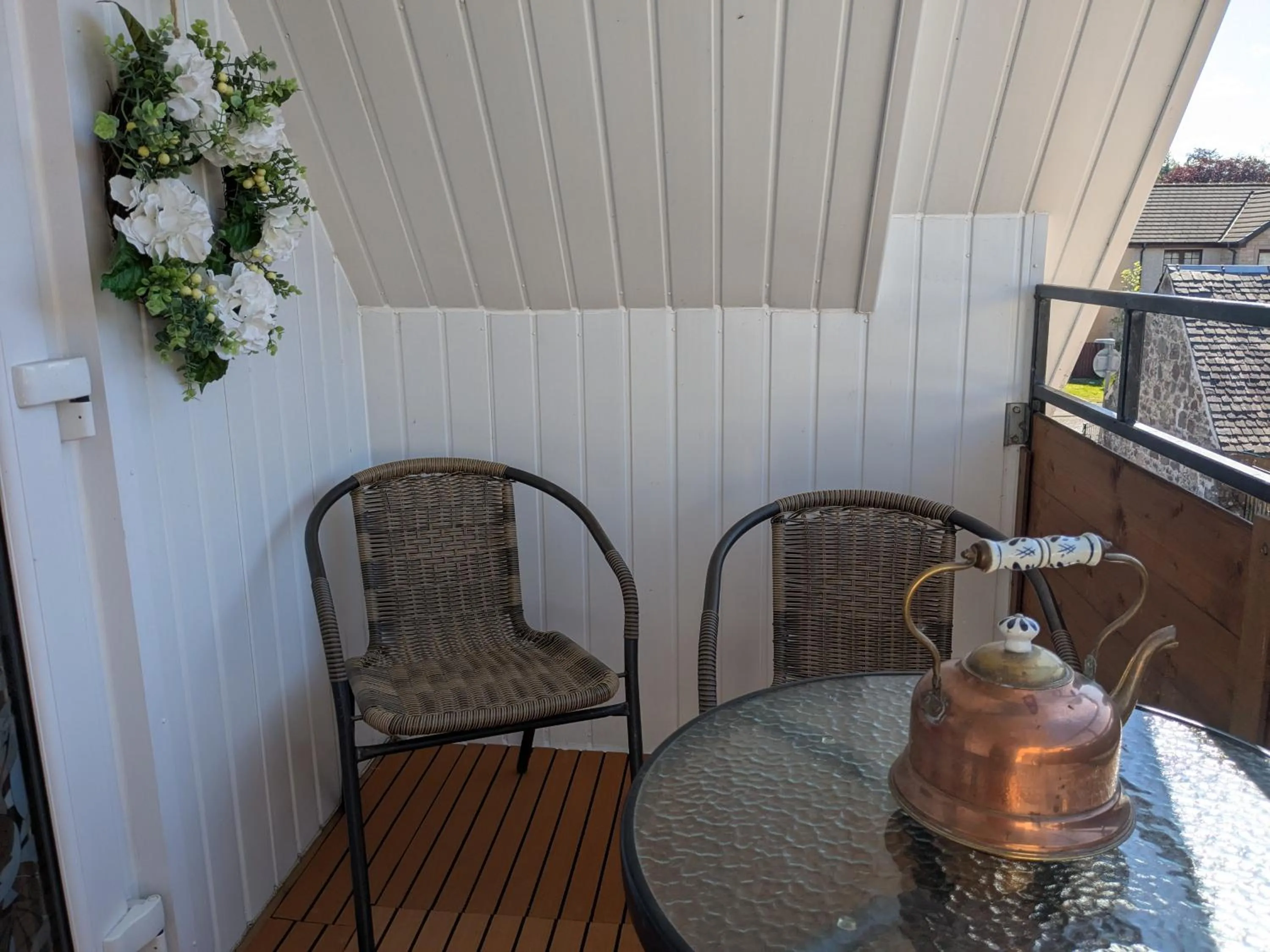 Balcony/Terrace in Nest Holiday Home Central Callander, Trossachs Self-catering